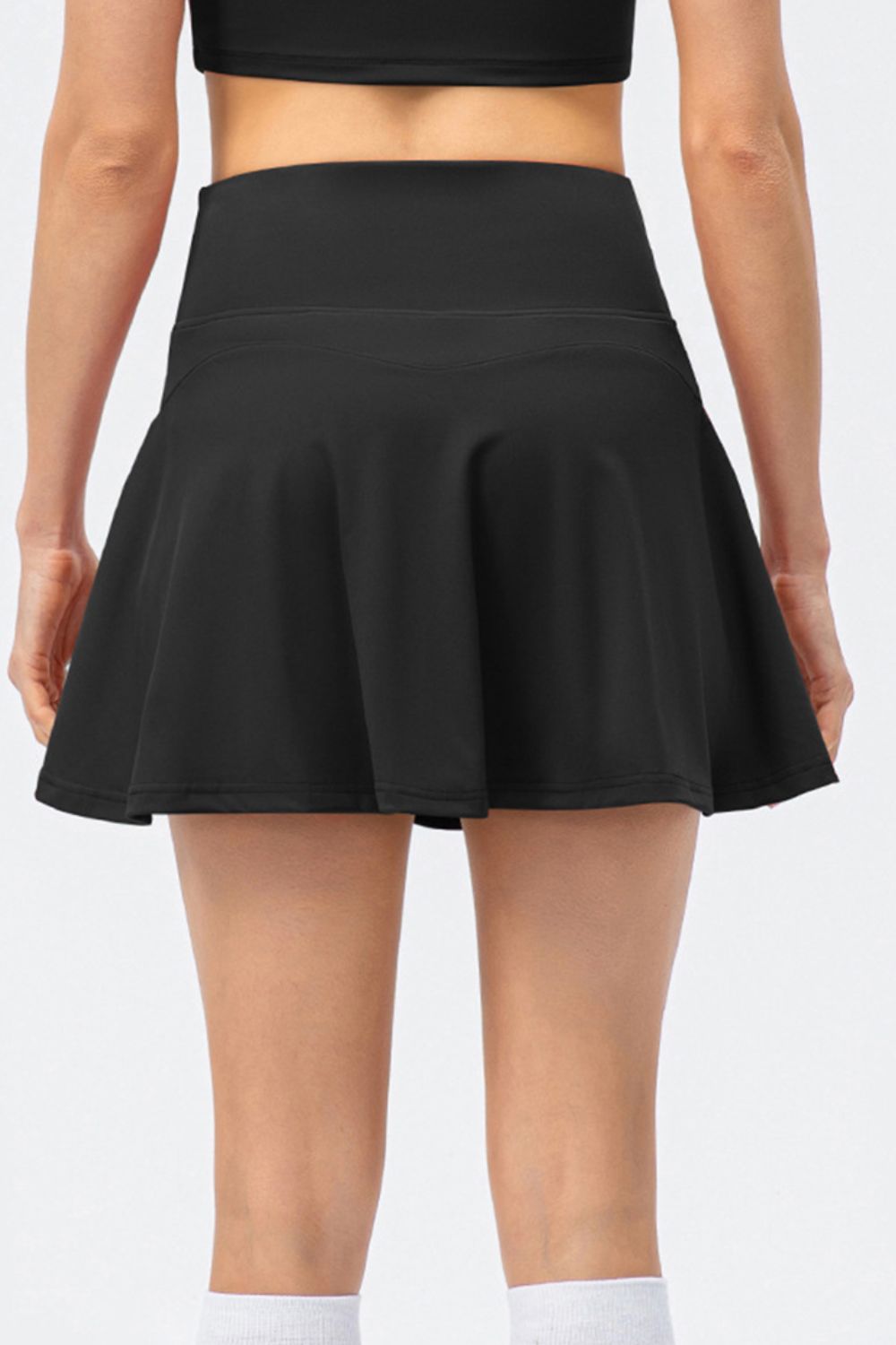 High Waist Wide Waistband Active Skort