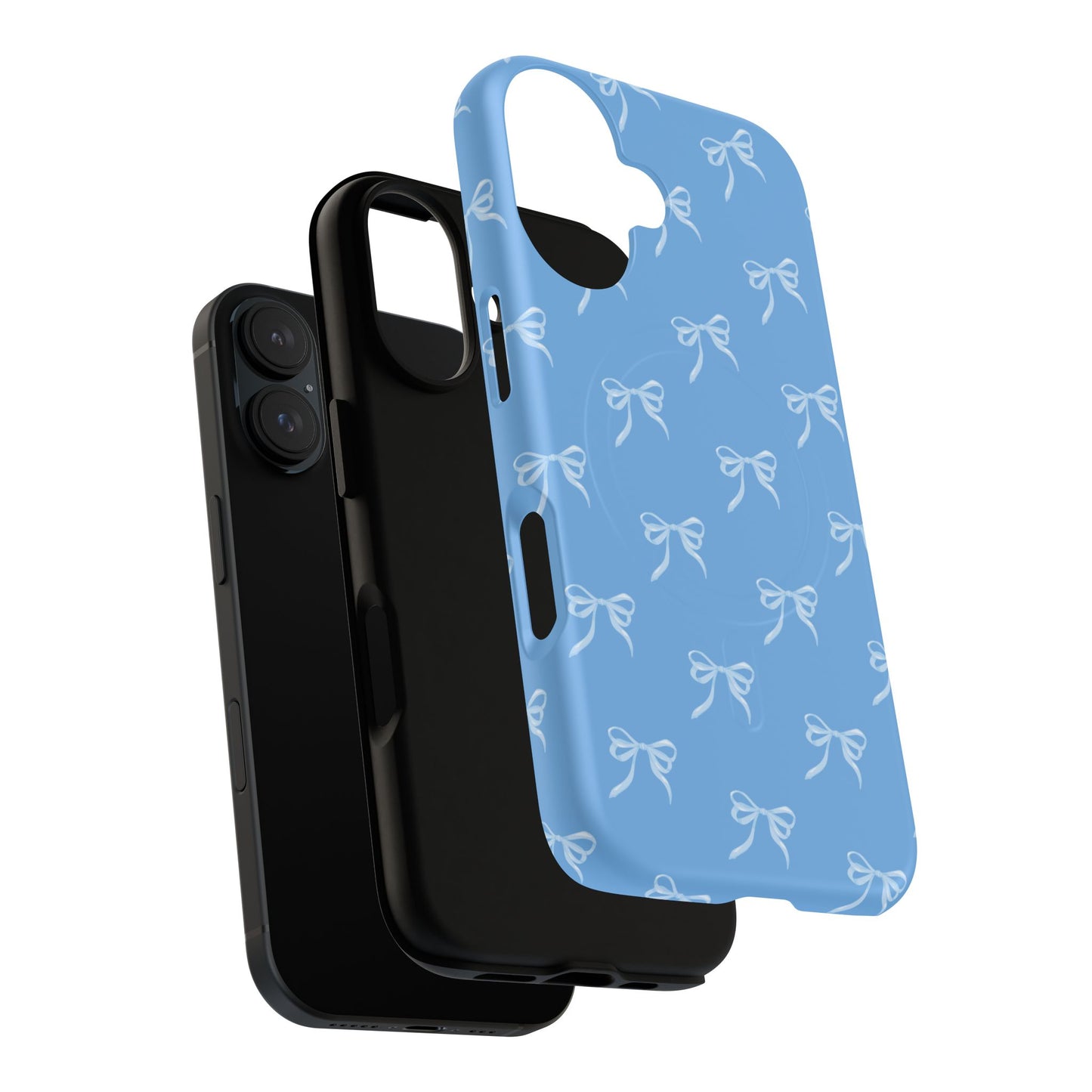 Blue Bow Coquette Design Tough Phone Case, Cute Phone Cover, Durable iPhone Case, Stylish Gift for Her