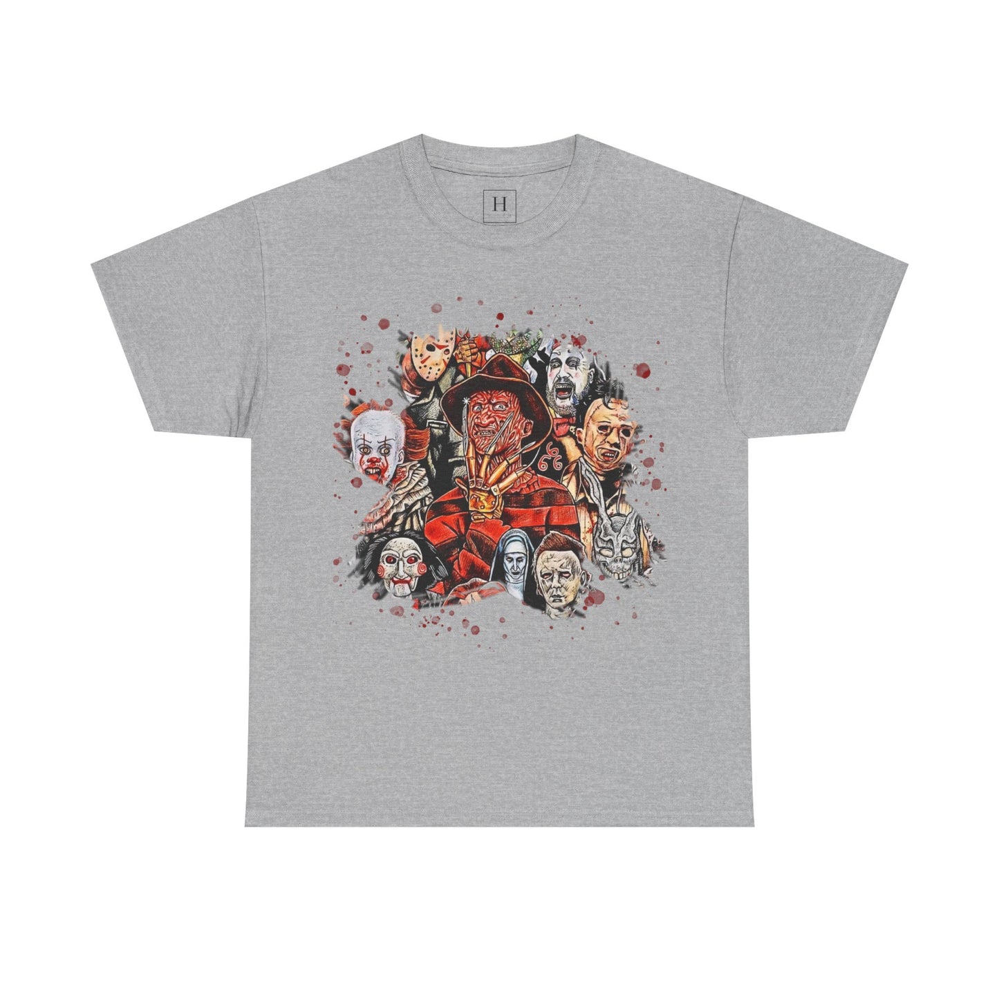 Halloween; Classic Horror Characters with Blood Splatter -- Unisex
