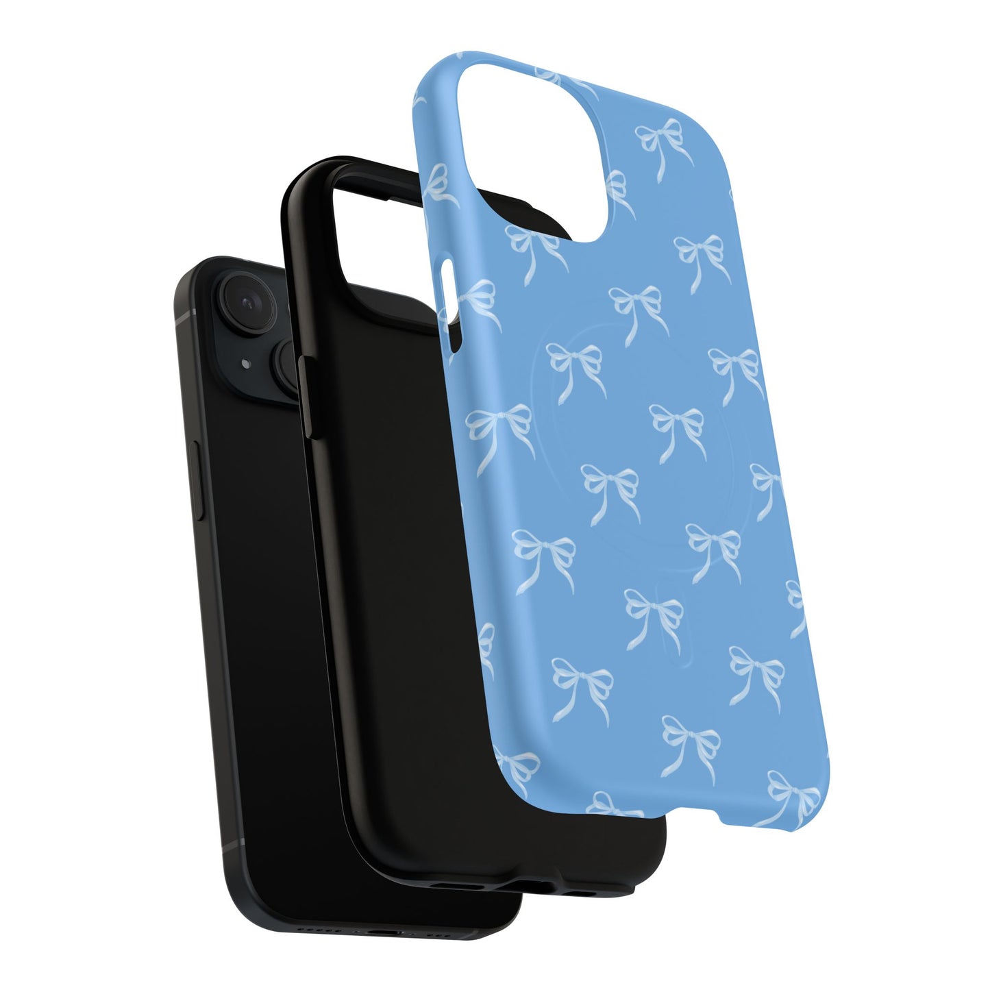 Blue Bow Coquette Design Tough Phone Case, Cute Phone Cover, Durable iPhone Case, Stylish Gift for Her
