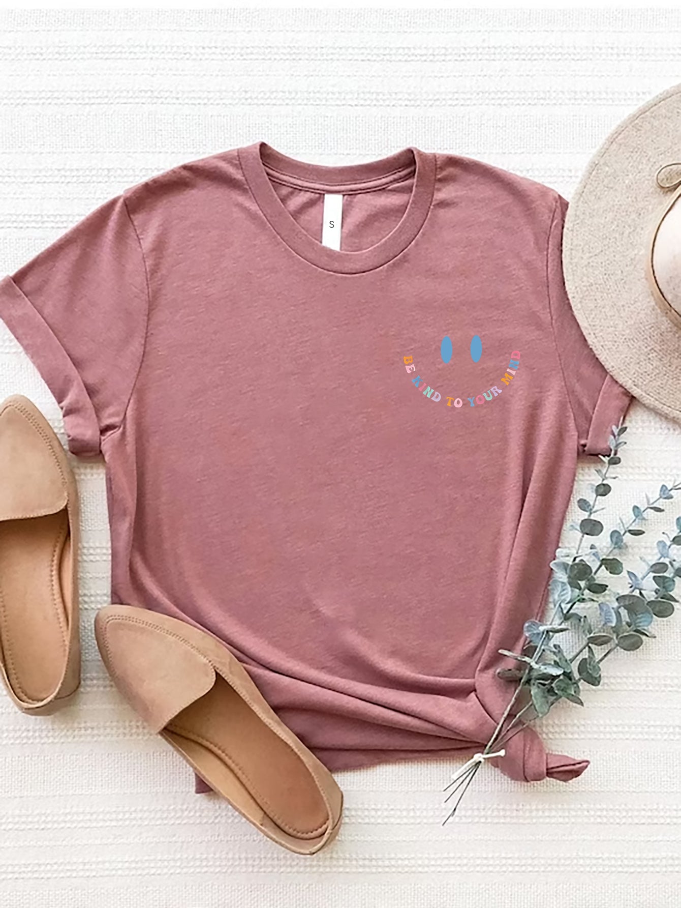 Grateful Thankful Blessed Graphic Round Neck Short Sleeve T-Shirt