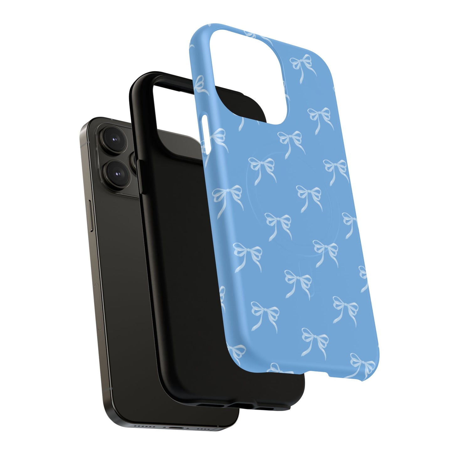 Blue Bow Coquette Design Tough Phone Case, Cute Phone Cover, Durable iPhone Case, Stylish Gift for Her