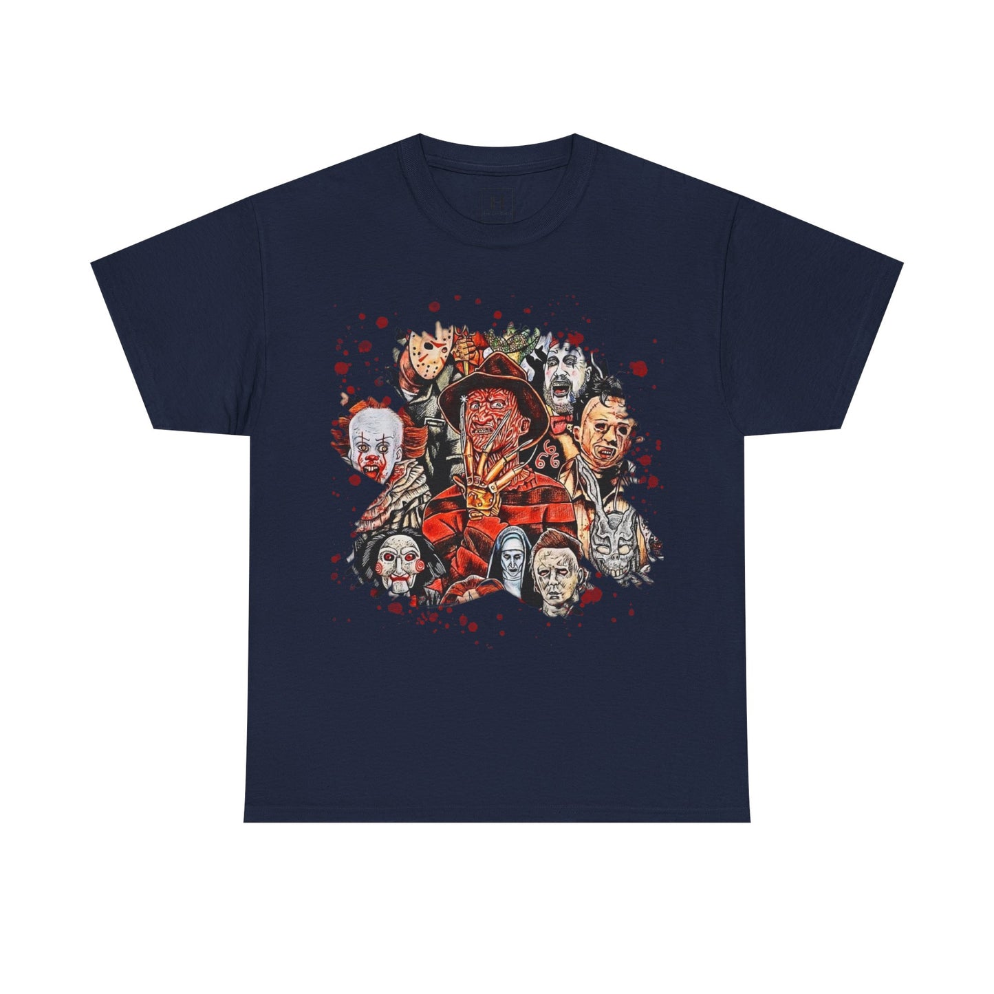 Halloween; Classic Horror Characters with Blood Splatter -- Unisex
