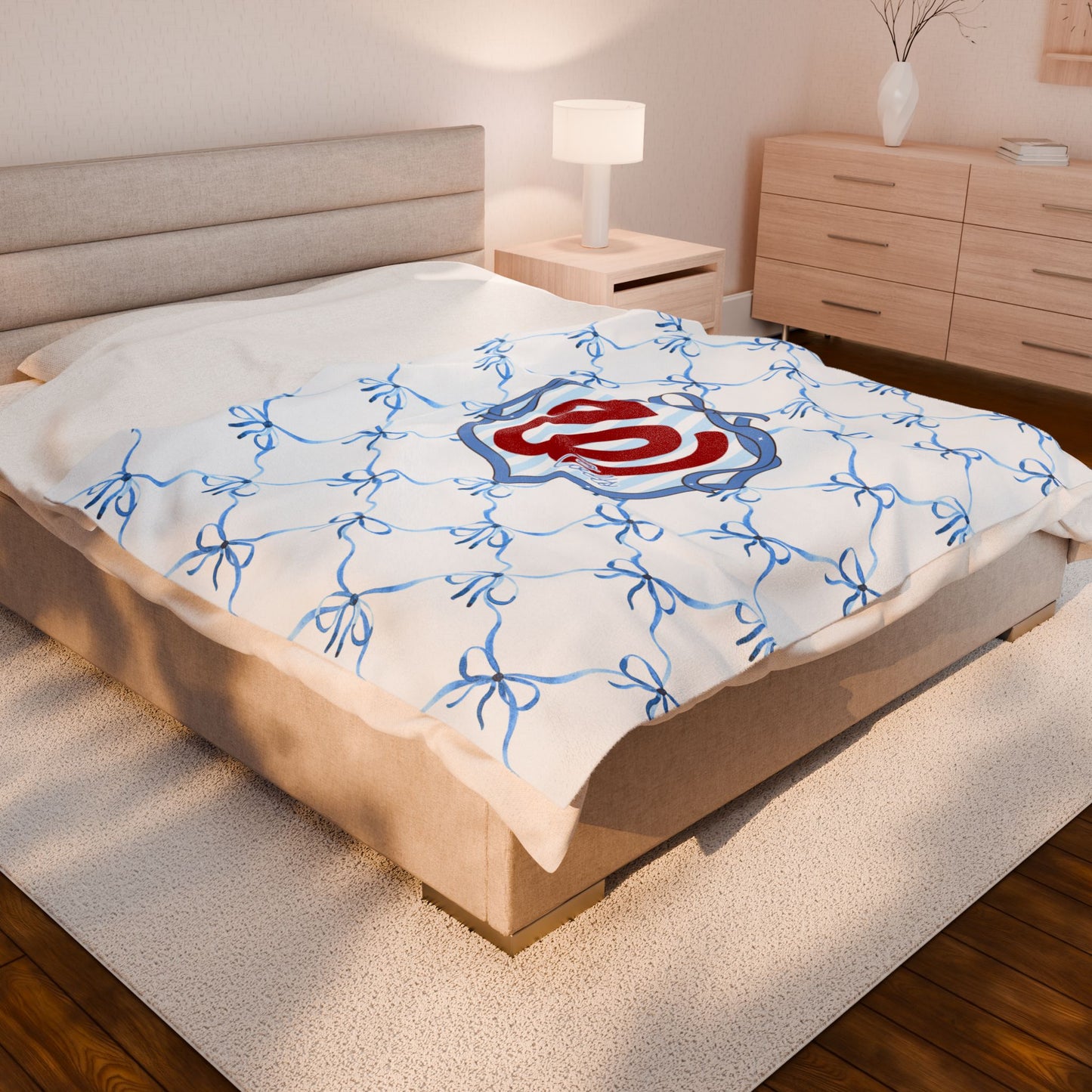 (W) West Colts - Cozy Velveteen Plush Blanket for Home Decor, Ideal Gift for Holidays, Soft Throw Blanket, Warm Family Gatherings, Beautiful Bow Design