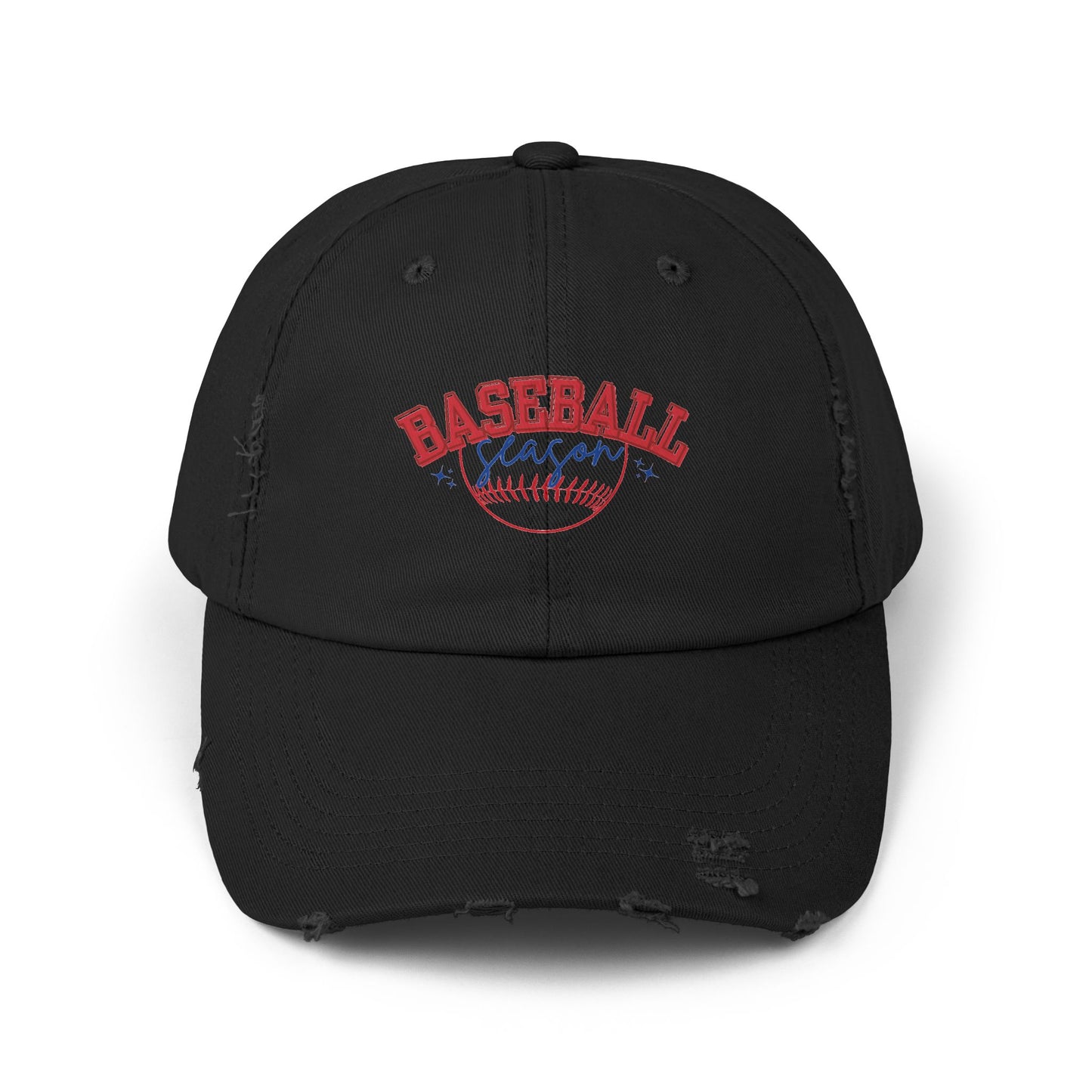 Baseball red white blue season hat