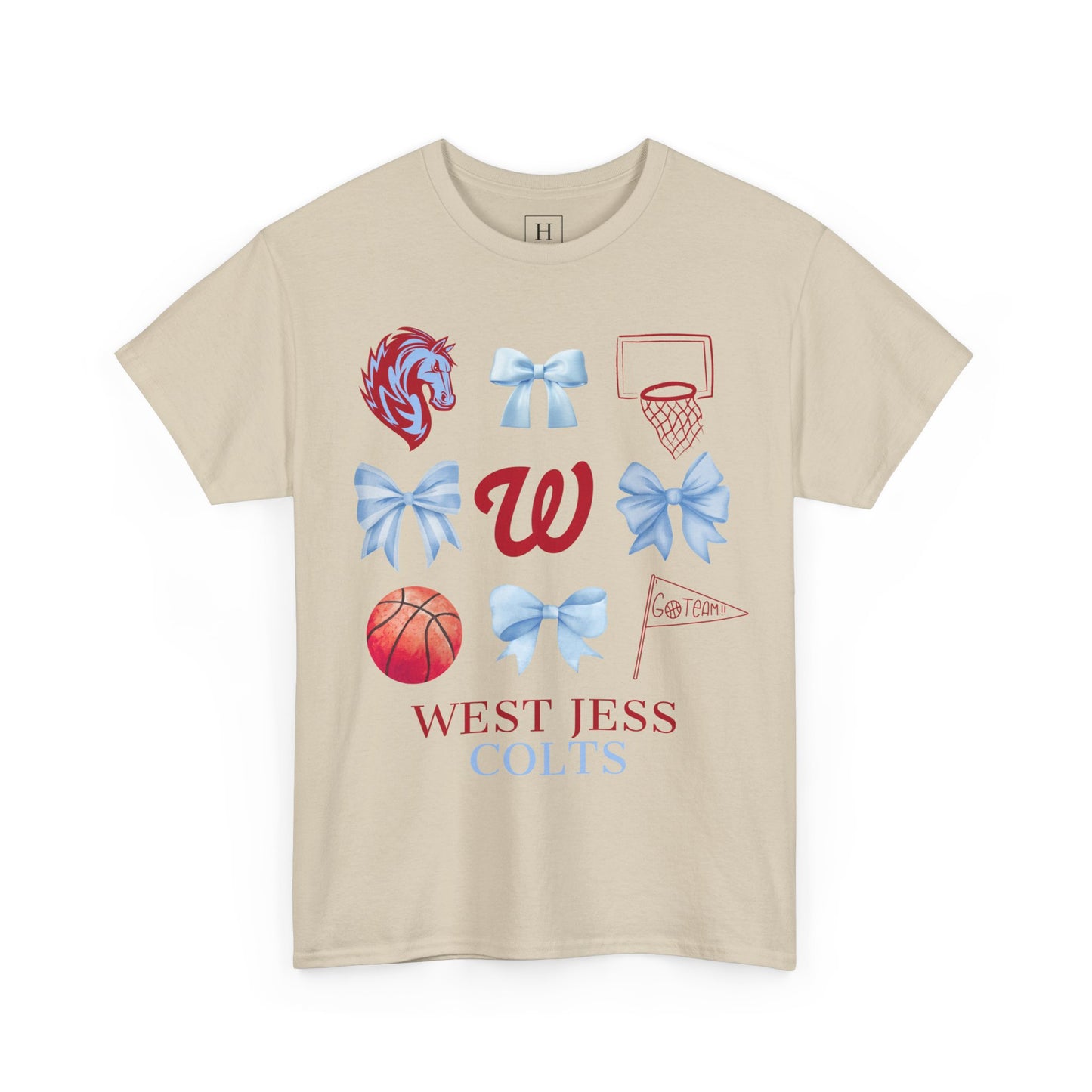 West Jessamine Colts Coquette Basketball Bows - Unisex Tee
