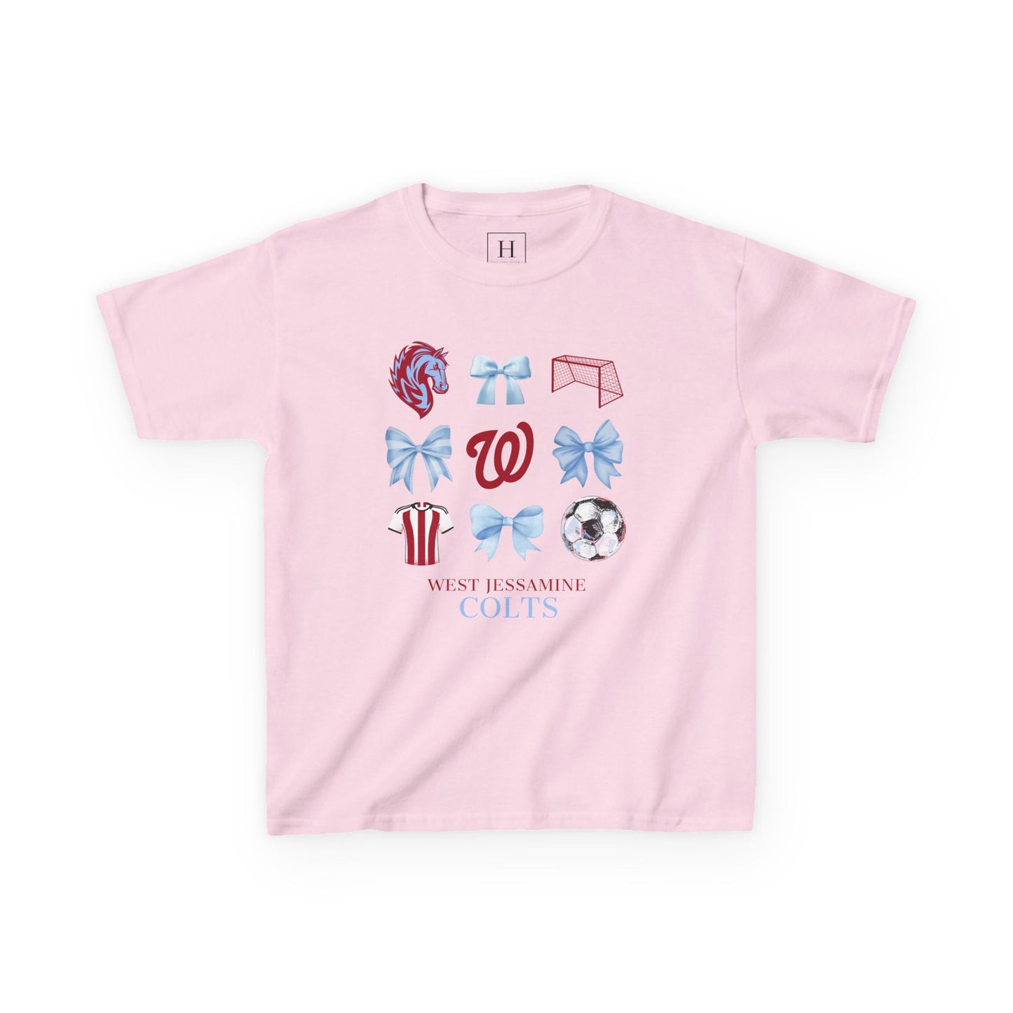 YOUTH --Soccer Coquette Bows Unisex Tee - West Jessamine