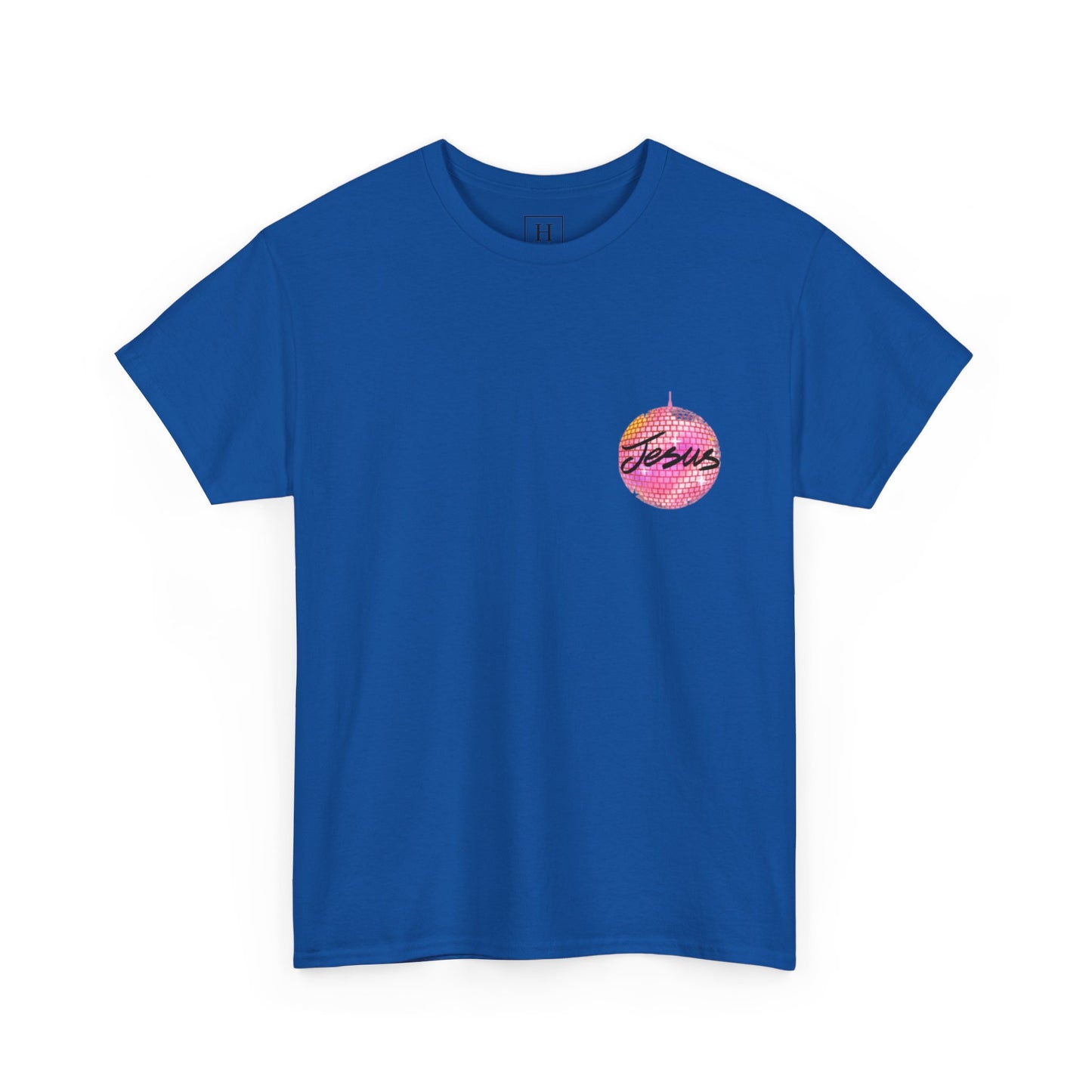 Love like jesus disco christian shirt pink (front and back)