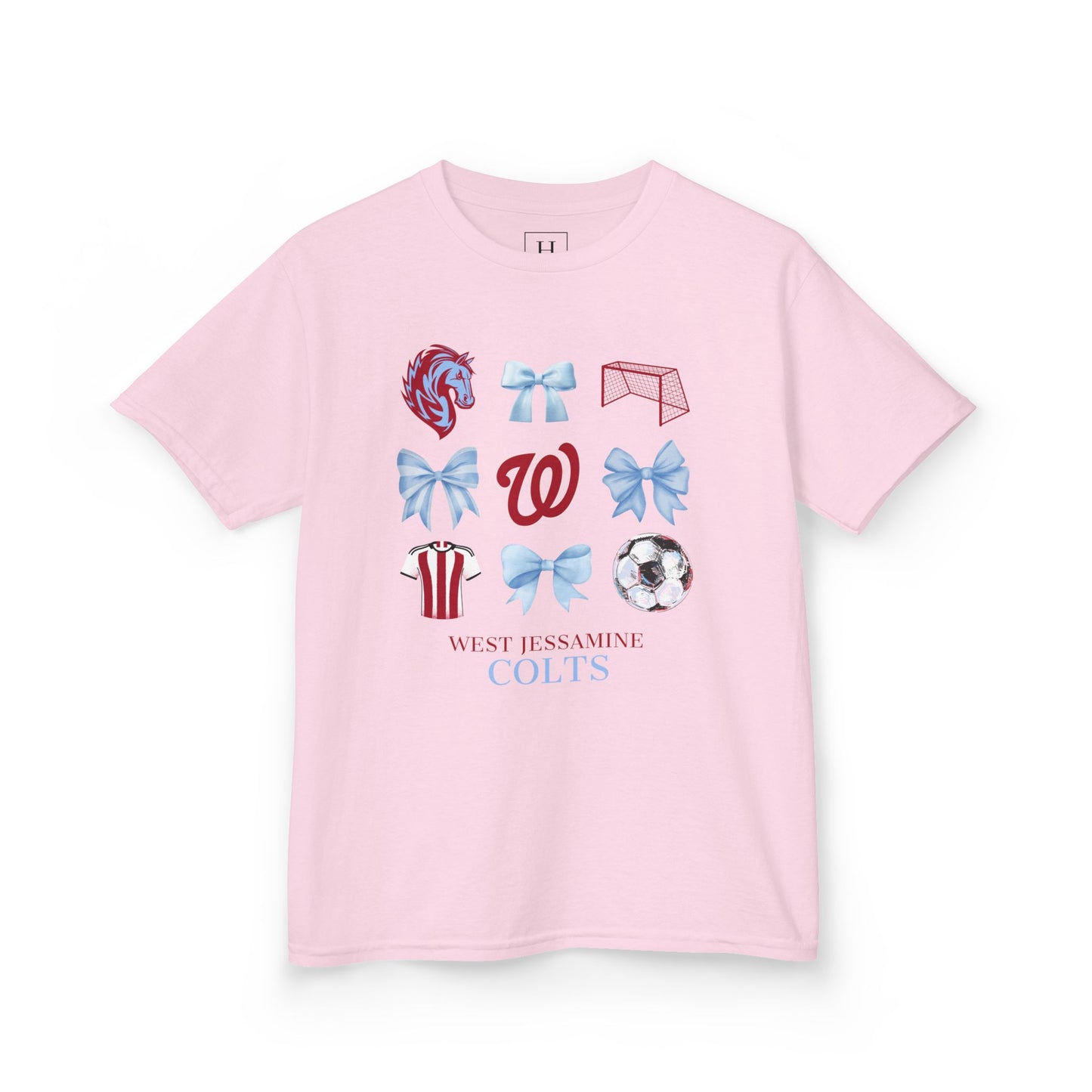 YOUTH --Soccer Coquette Bows Unisex Tee - West Jessamine