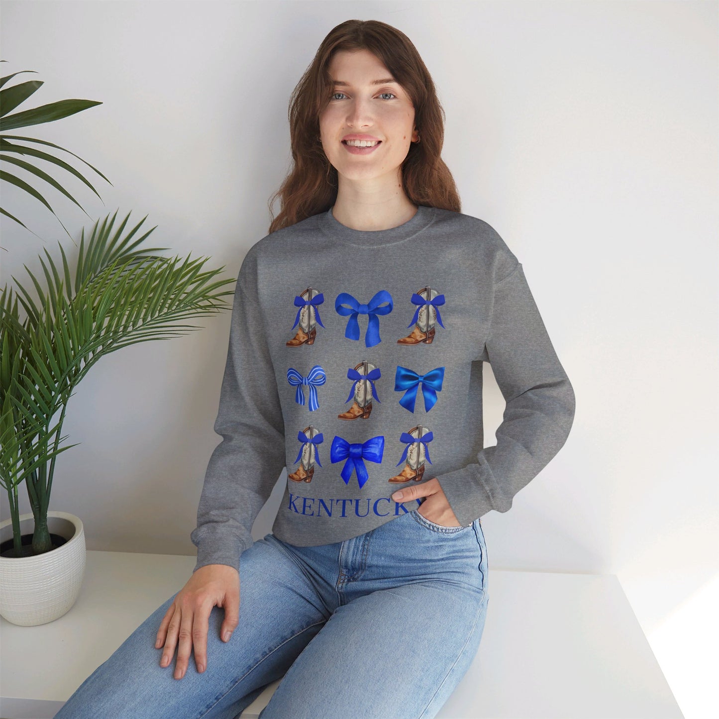 Kentucky Wildcats Coquette Cowgirl Boots & Bows Sweater