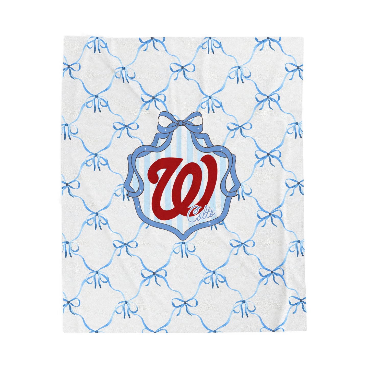 (W) West Colts - Cozy Velveteen Plush Blanket for Home Decor, Ideal Gift for Holidays, Soft Throw Blanket, Warm Family Gatherings, Beautiful Bow Design