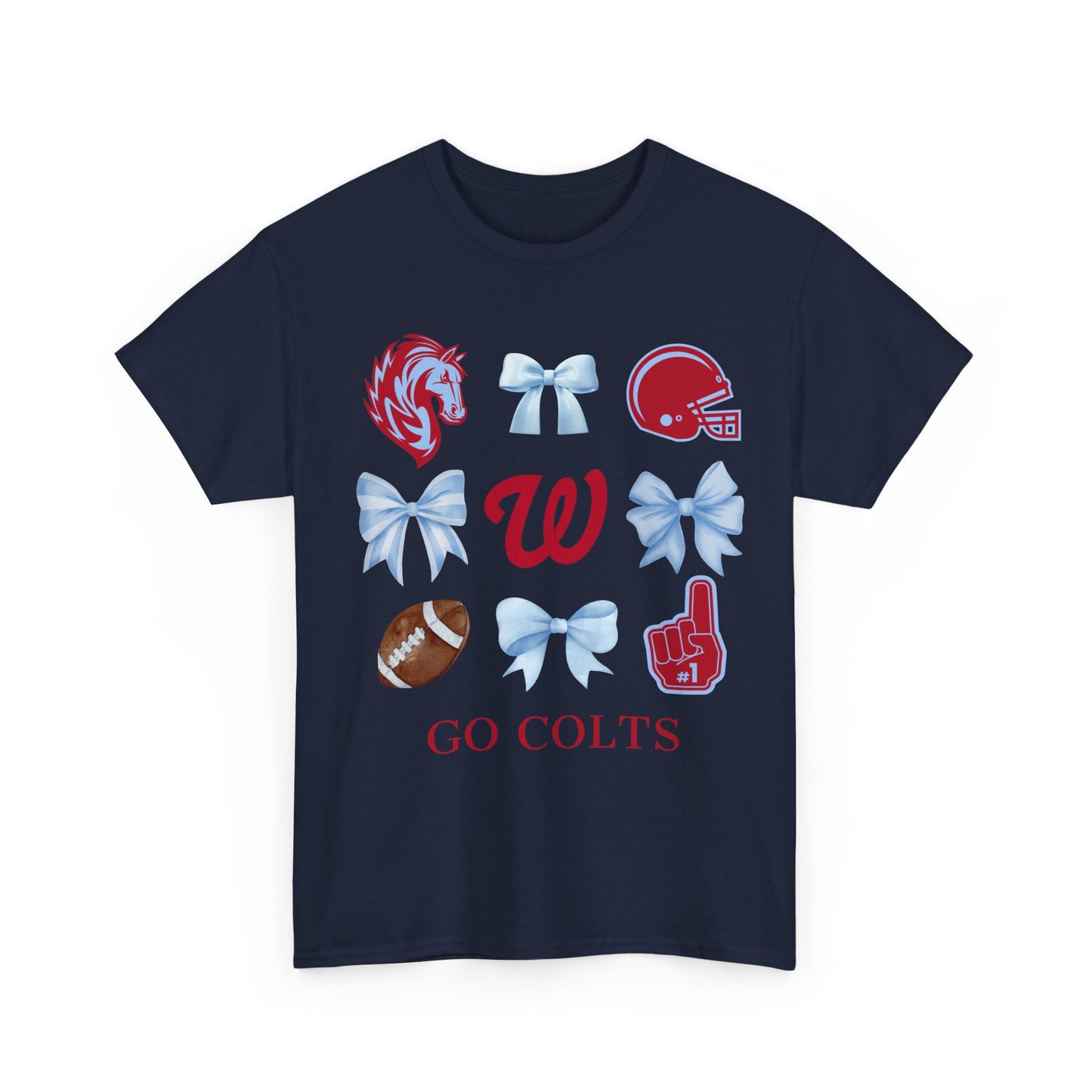 West Jessamine Colts Coquette Football Bows - Unisex Tee