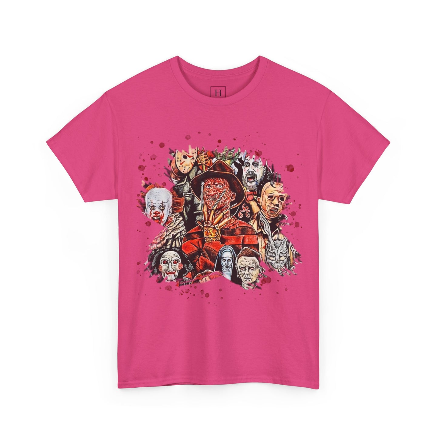 Halloween; Classic Horror Characters with Blood Splatter -- Unisex