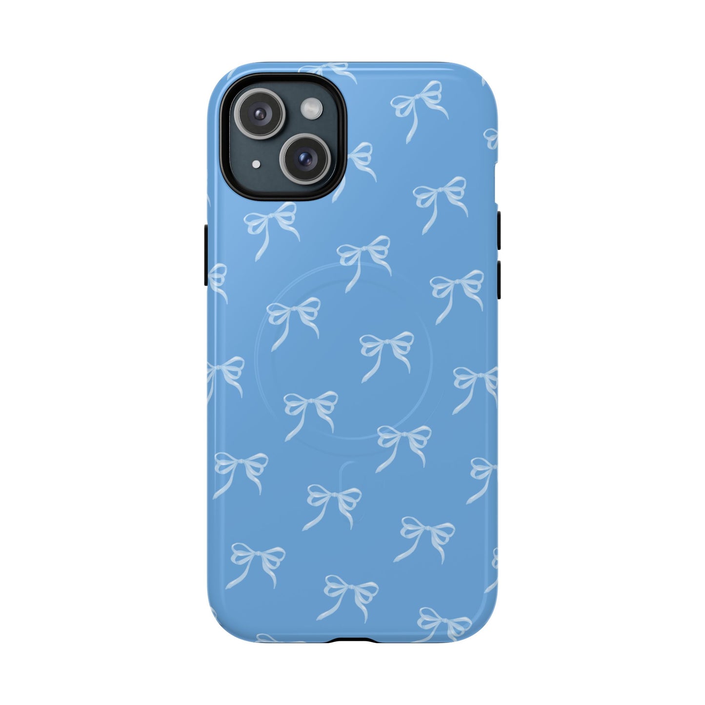 Blue Bow Coquette Design Tough Phone Case, Cute Phone Cover, Durable iPhone Case, Stylish Gift for Her