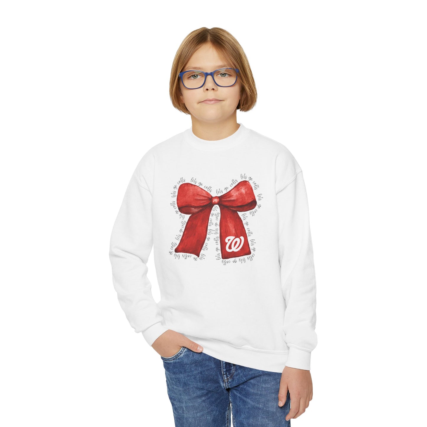 YOUTH - Let's Go Colts Bow - W Logo Unisex Sweatshirt