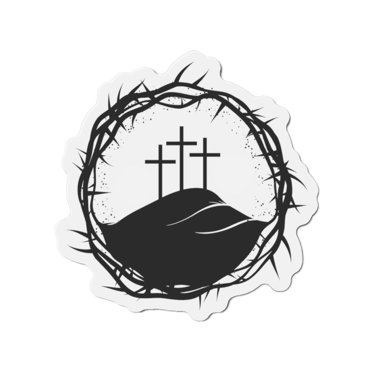 Christian King Crown w/ Cross Die-Cut Magnets for Home Decor, Stylish Refrigerator Magnet, Personalized Office Decor, Custom Gift Idea, Modern Home Accessories