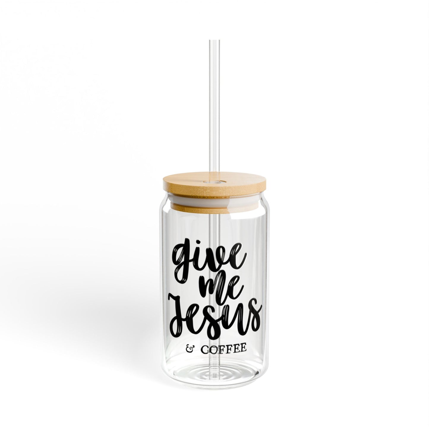Give Me Jesus and Coffee Christian Sipper Glass, 16oz