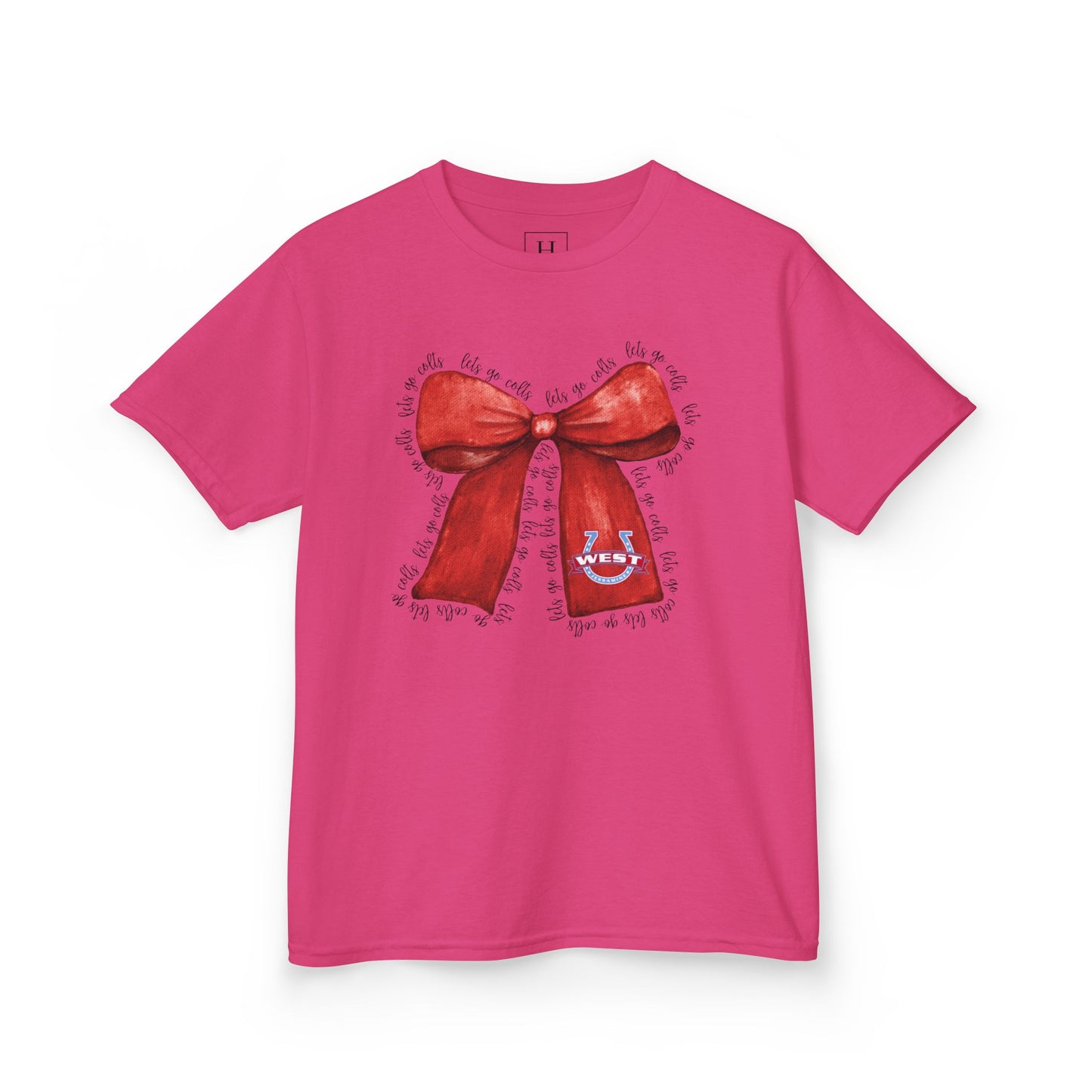 YOUTH --- Let's Go Colts Bow - West Horseshoe Logo Unisex T-Shirt