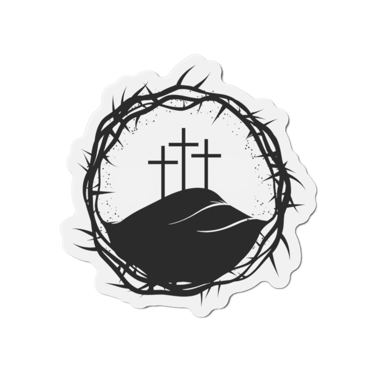 Christian King Crown w/ Cross Die-Cut Magnets for Home Decor, Stylish Refrigerator Magnet, Personalized Office Decor, Custom Gift Idea, Modern Home Accessories