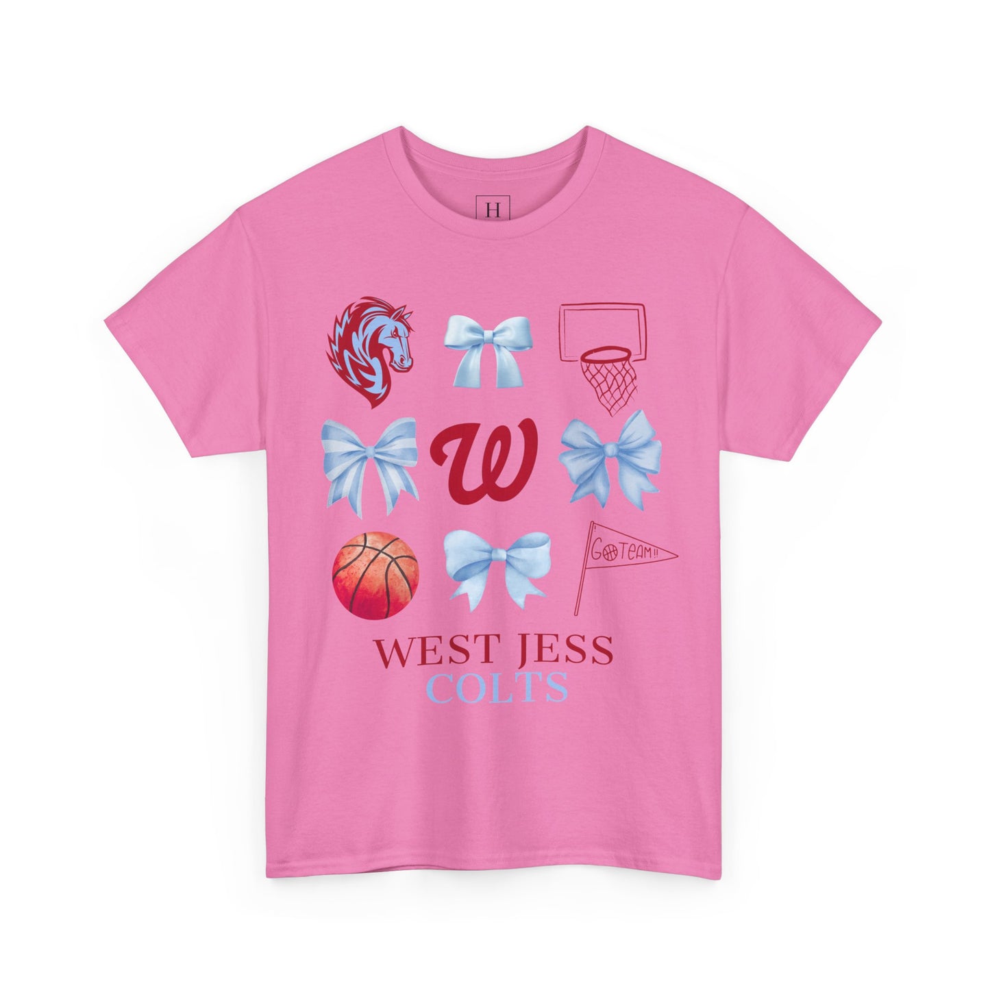 West Jessamine Colts Coquette Basketball Bows - Unisex Tee