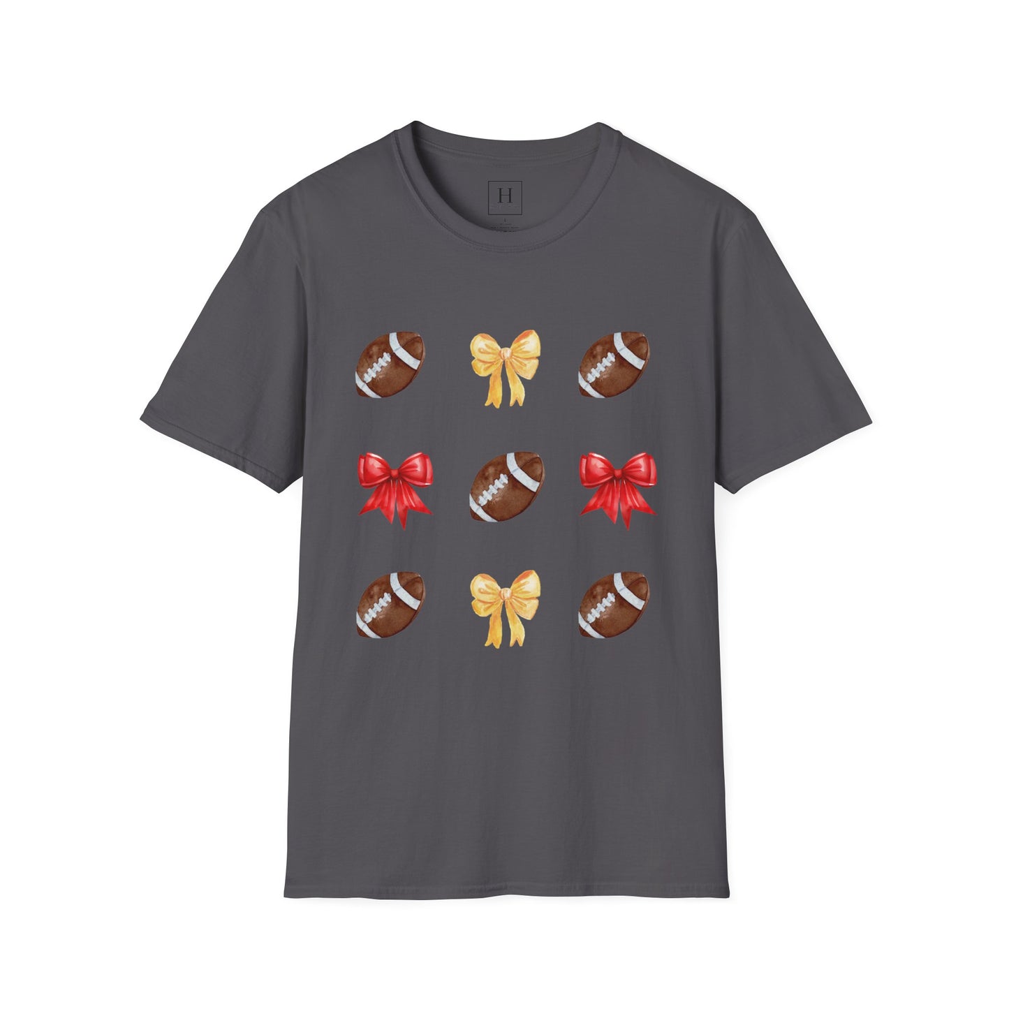 Bows & Football T-Shirt (Front Only)