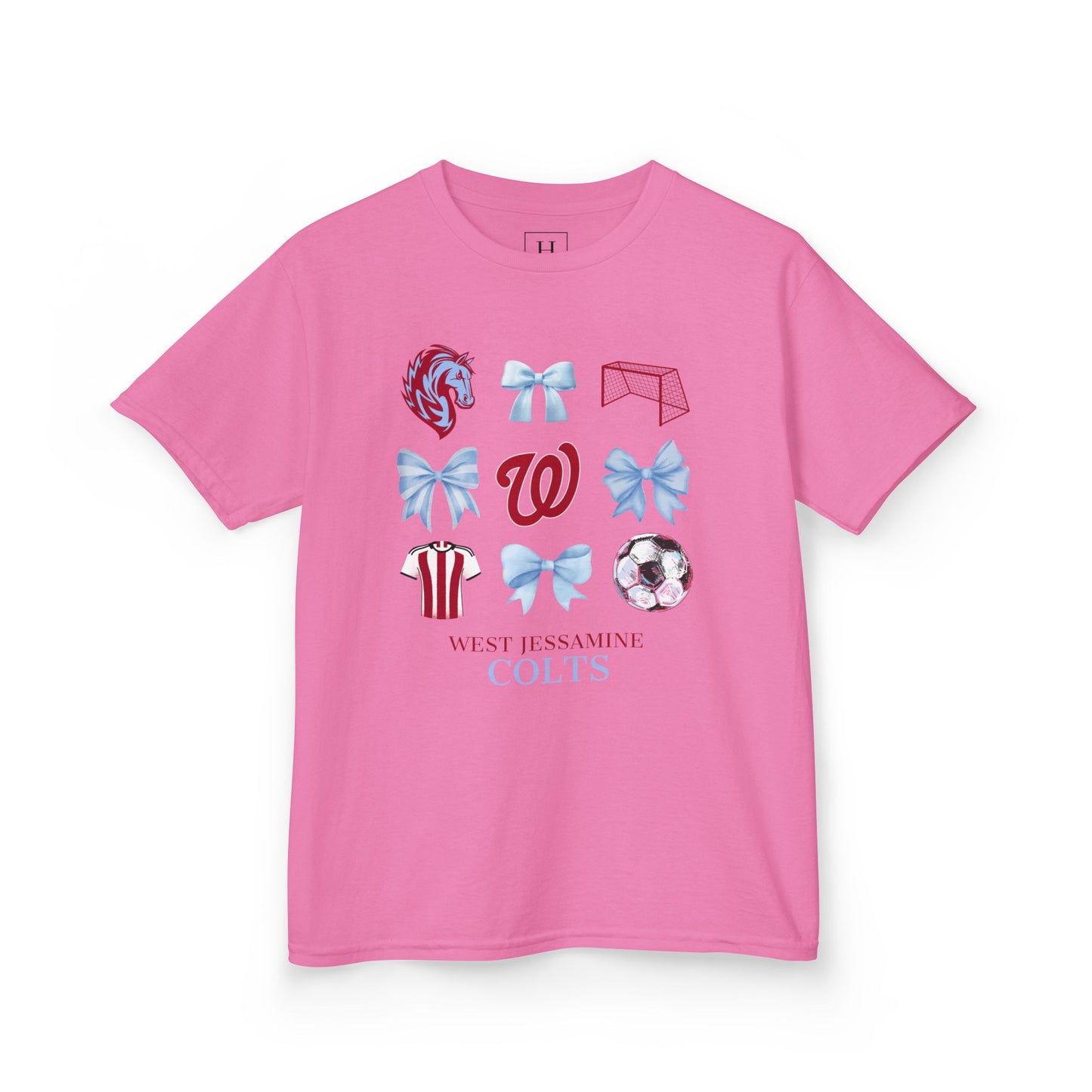 YOUTH --Soccer Coquette Bows Unisex Tee - West Jessamine