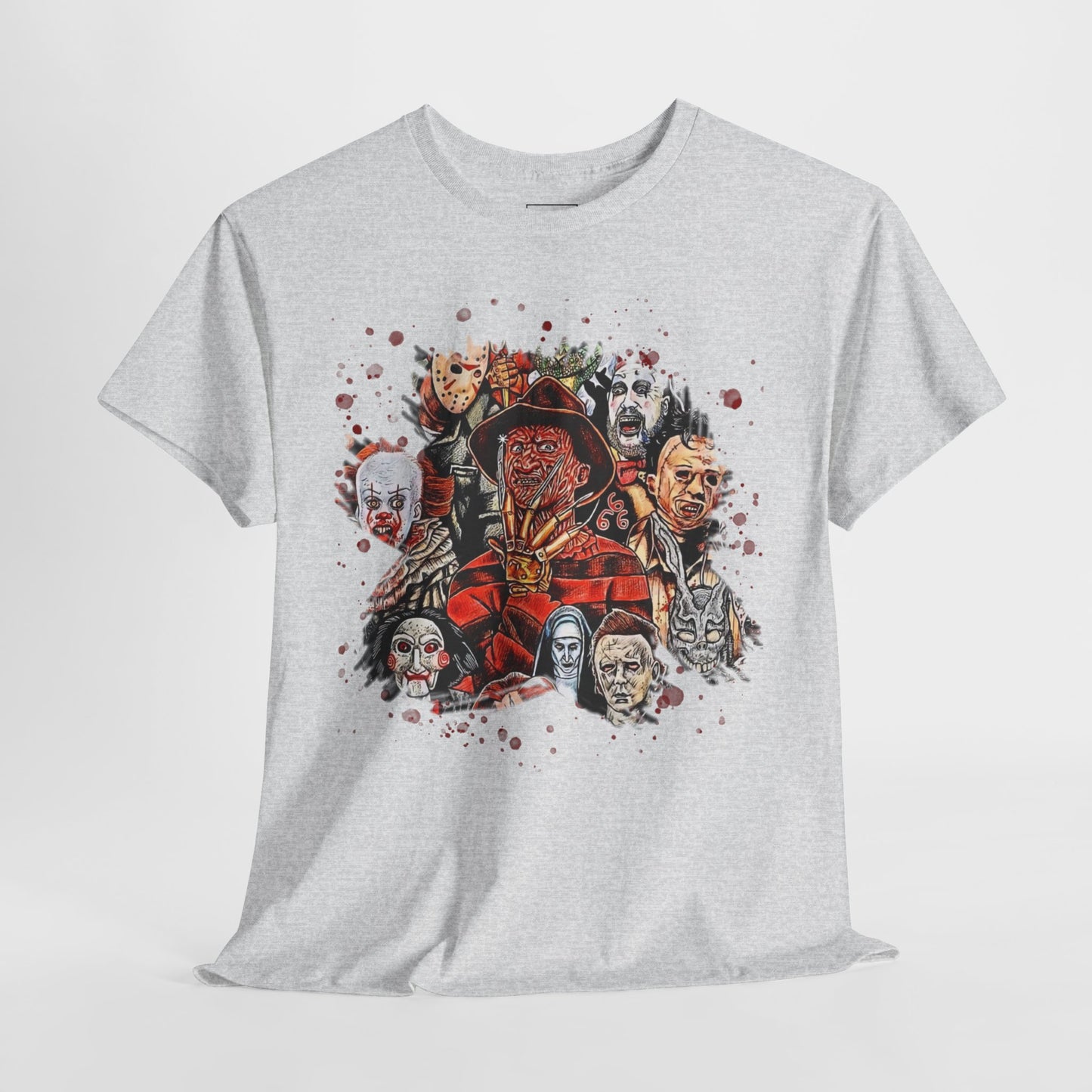 Halloween; Classic Horror Characters with Blood Splatter -- Unisex