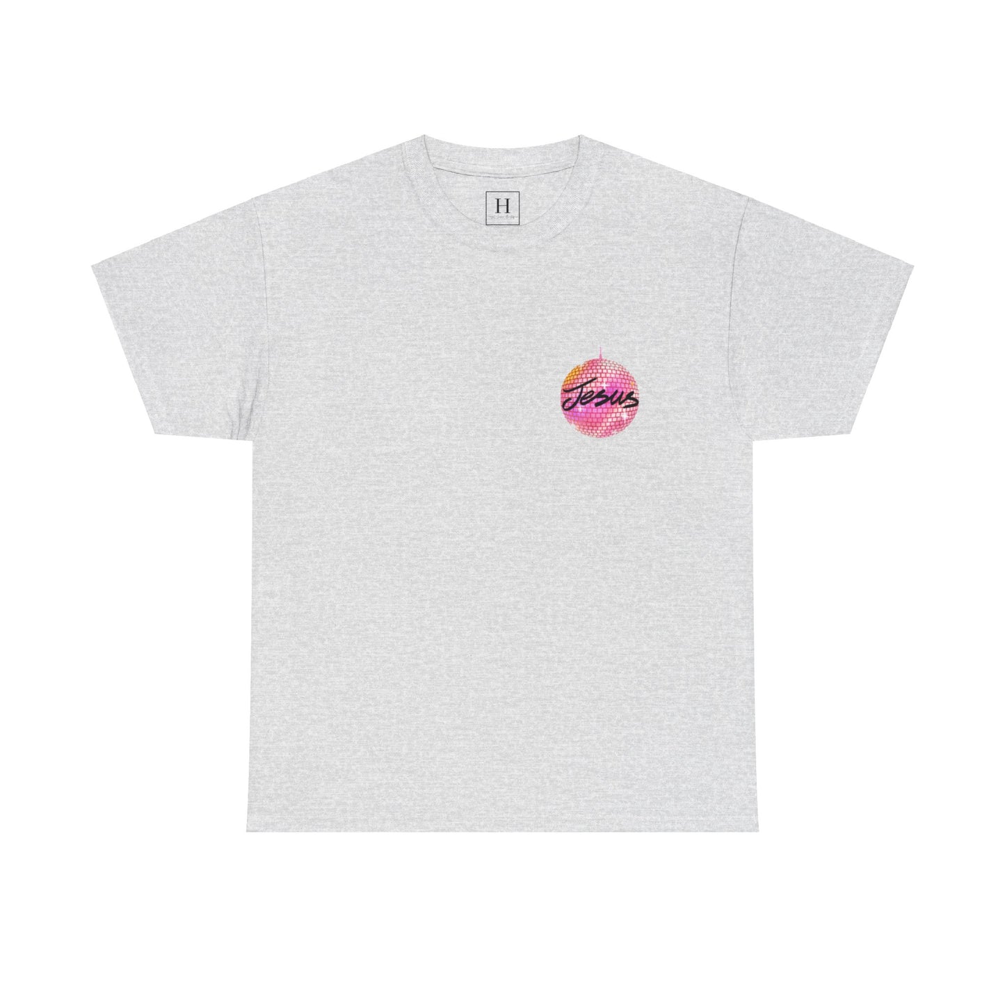 Love like jesus disco christian shirt pink (front and back)