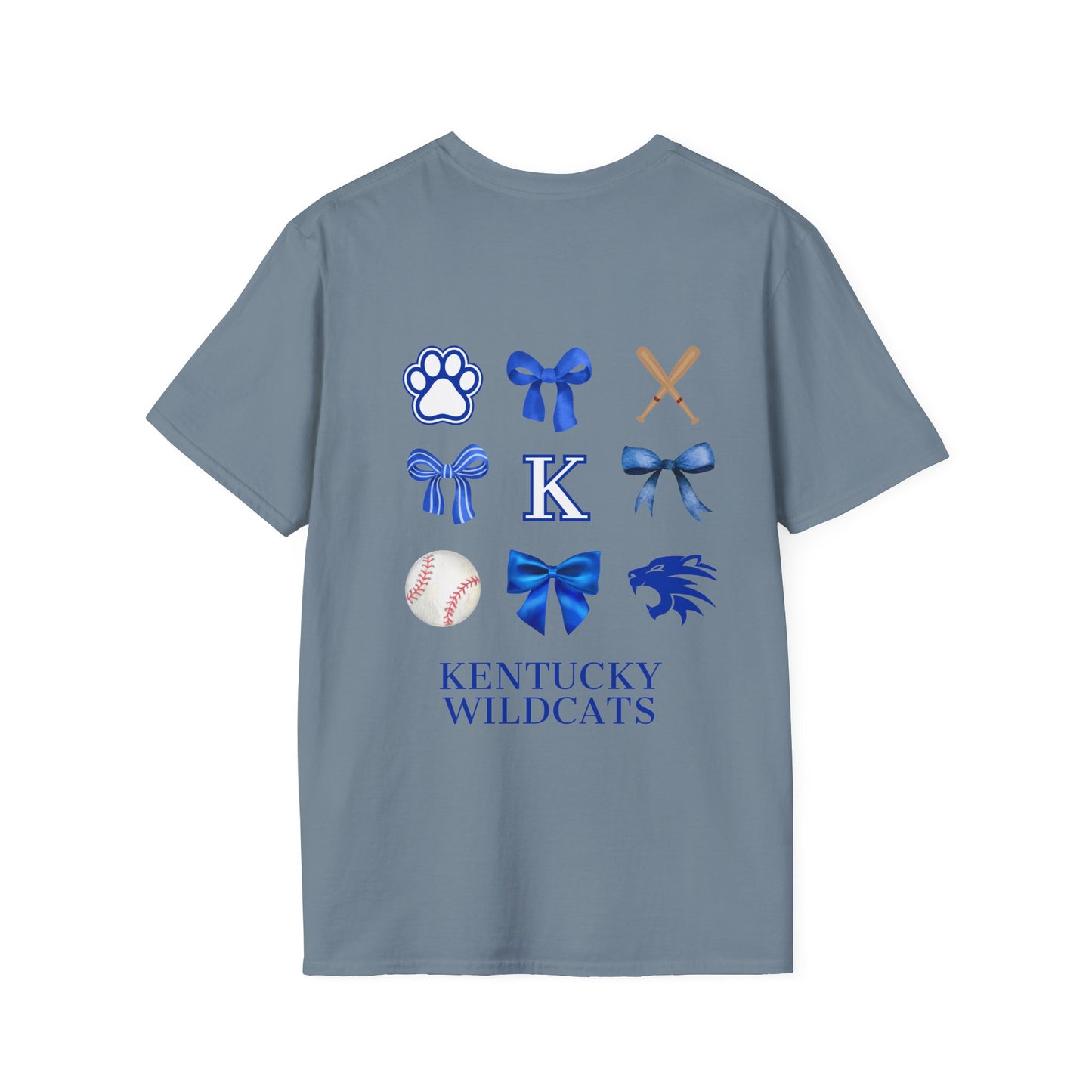Kentucky Ribbon/Bow Baseball T-shirt (Front and Back)