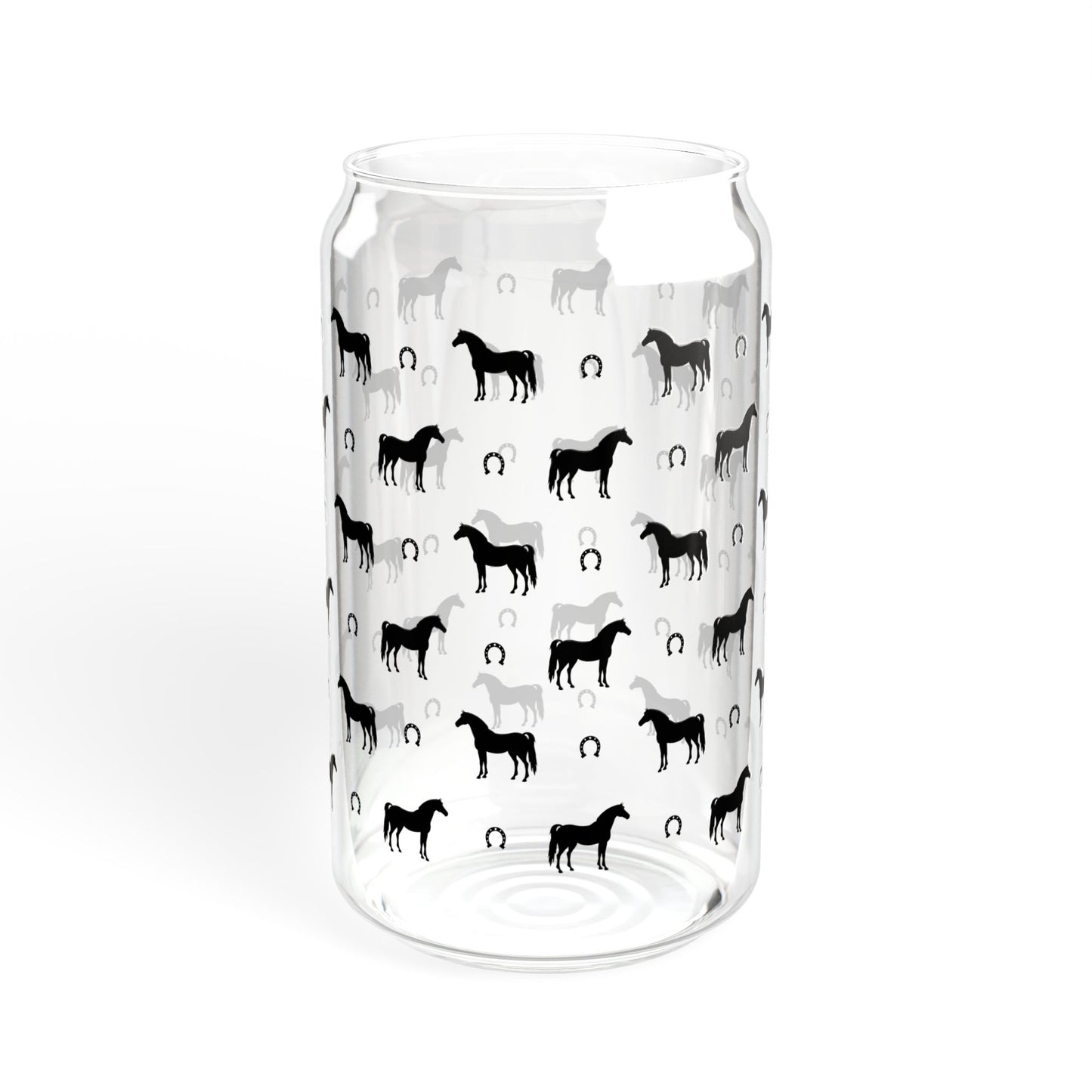 Horse and Horse Shoe Kentucky Derby Sipper Glass, 16oz