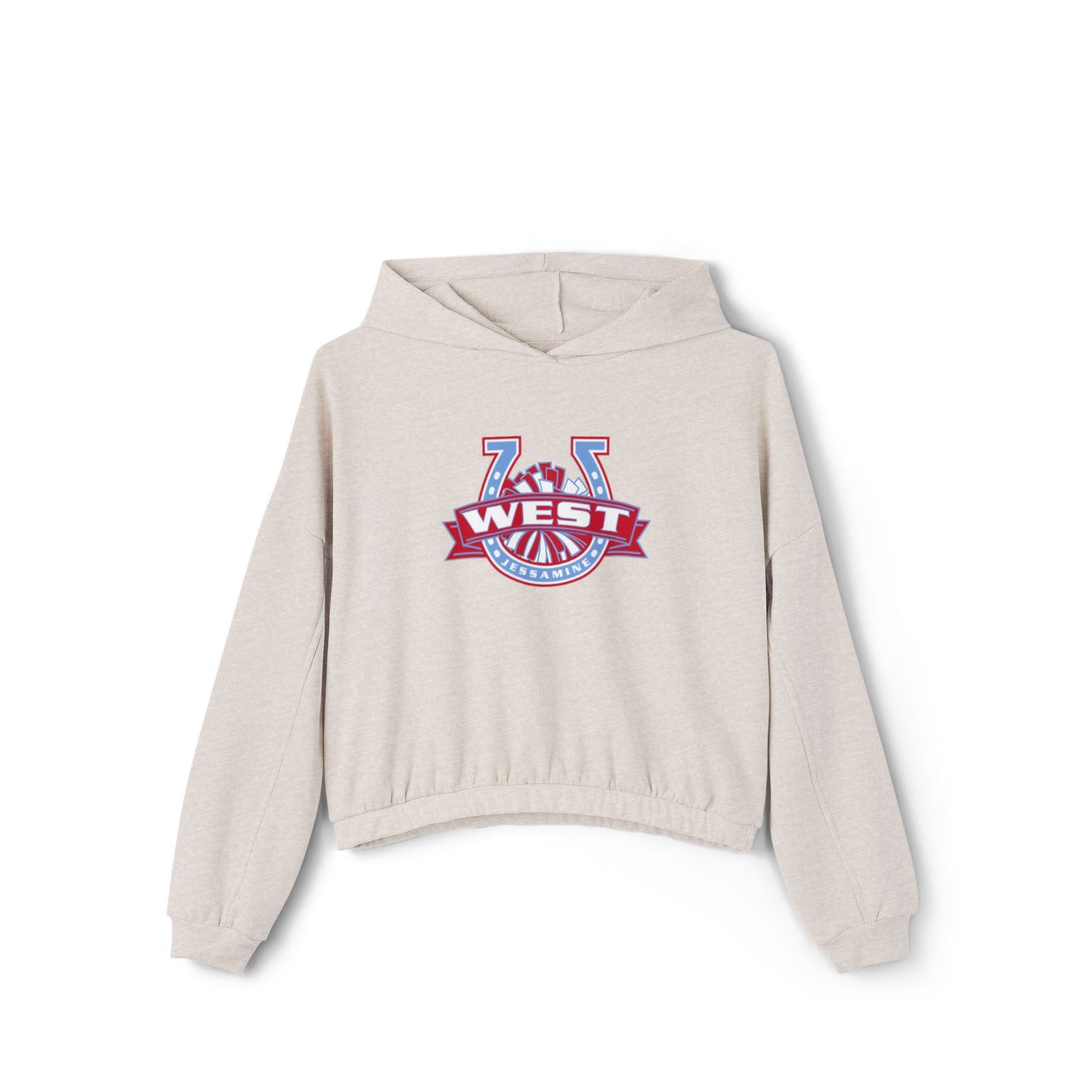 West HORSESHOE CHEER POM -- Women's Cinched/Cropped Hoodie