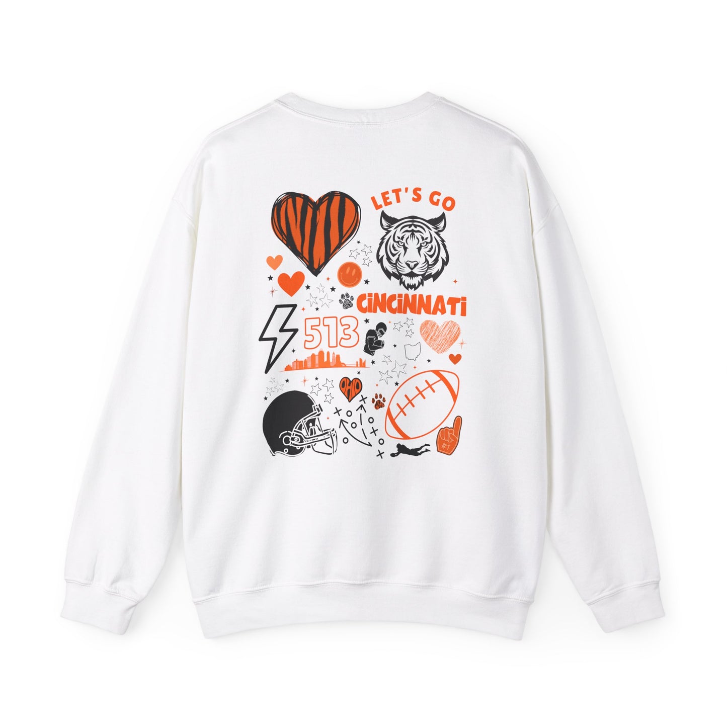 Cincy (513) Bengals Sweatshirts (Front & Back)