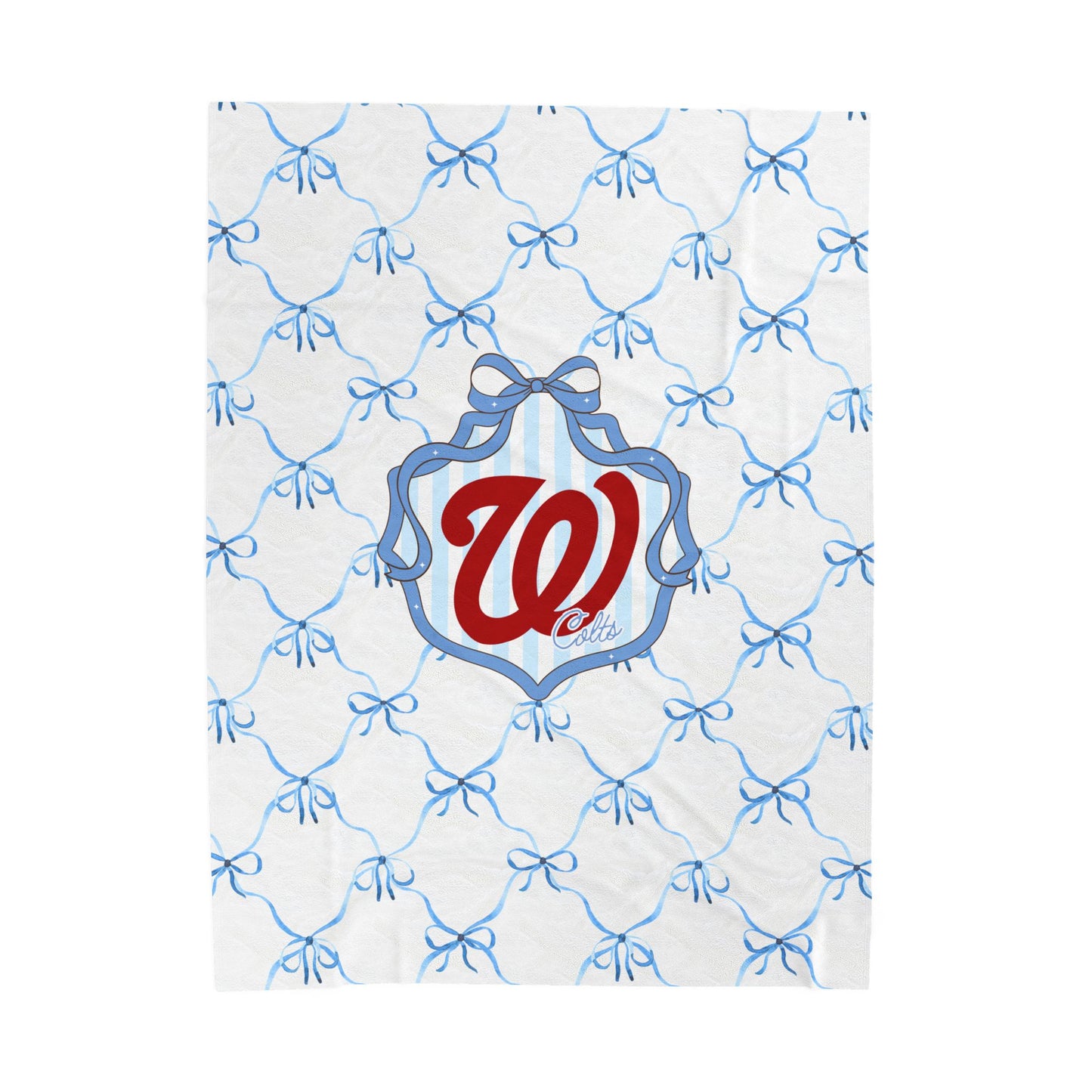 (W) West Colts - Cozy Velveteen Plush Blanket for Home Decor, Ideal Gift for Holidays, Soft Throw Blanket, Warm Family Gatherings, Beautiful Bow Design