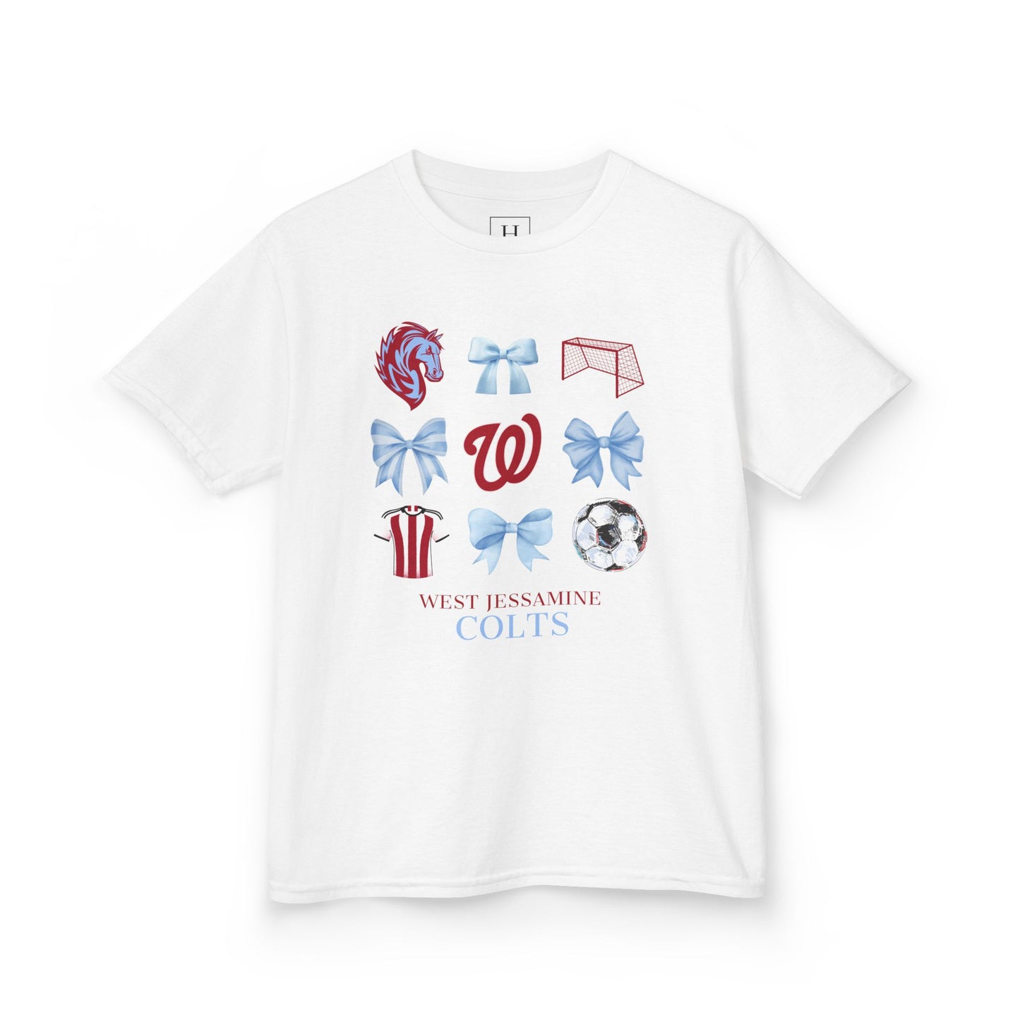 YOUTH --Soccer Coquette Bows Unisex Tee - West Jessamine