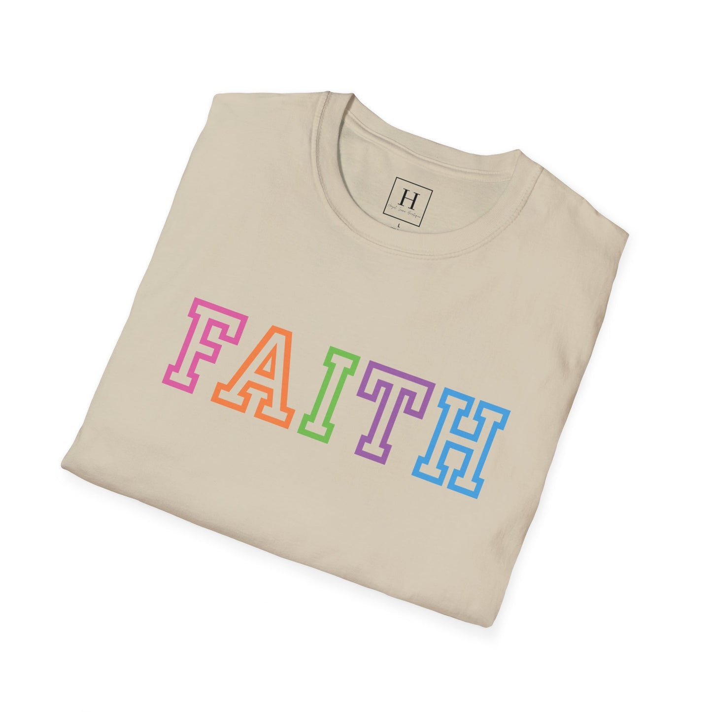 Bright Rainbow Color Faith Christian T-shirt