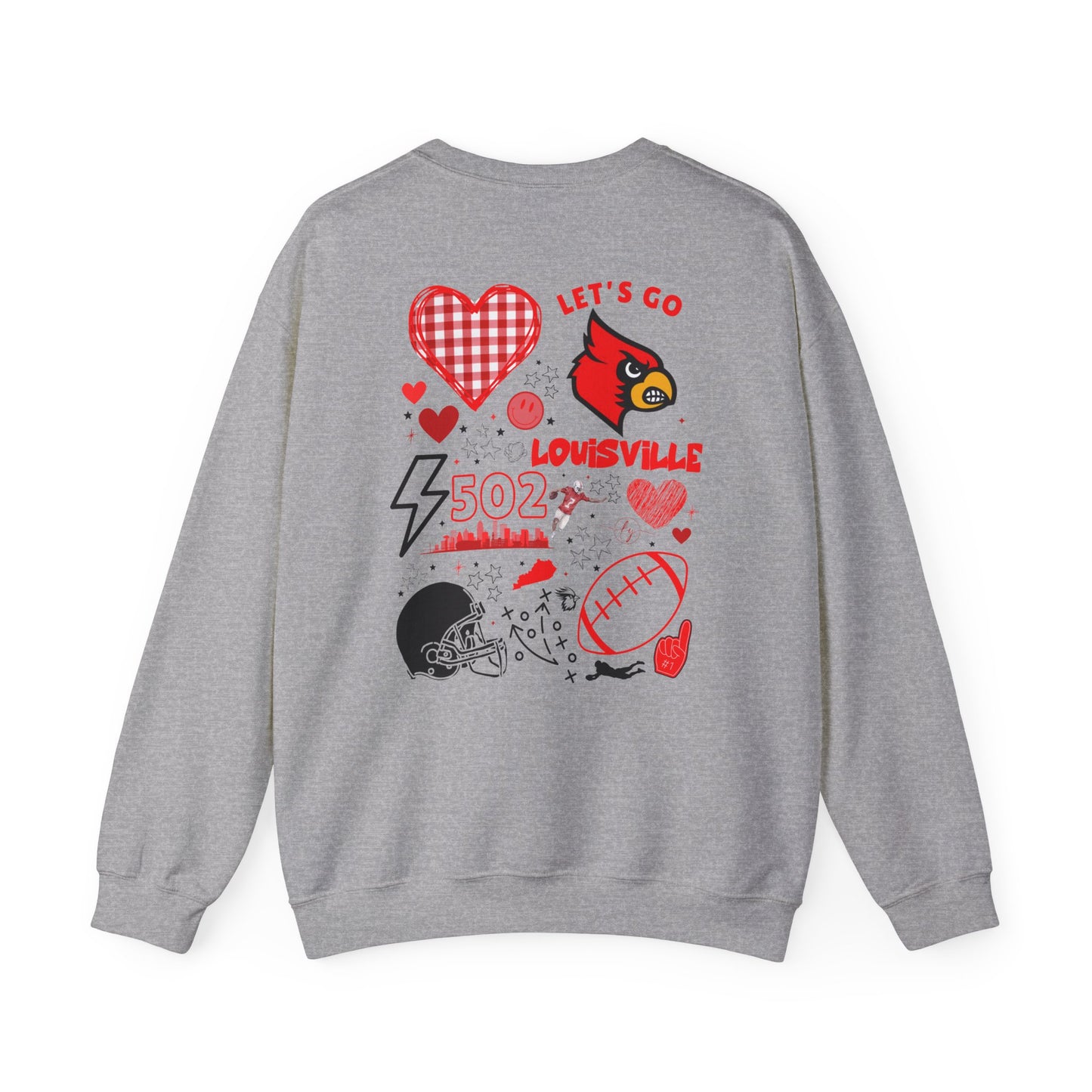 Louisville (502) Cardinals Sweatshirts (Front & Back)