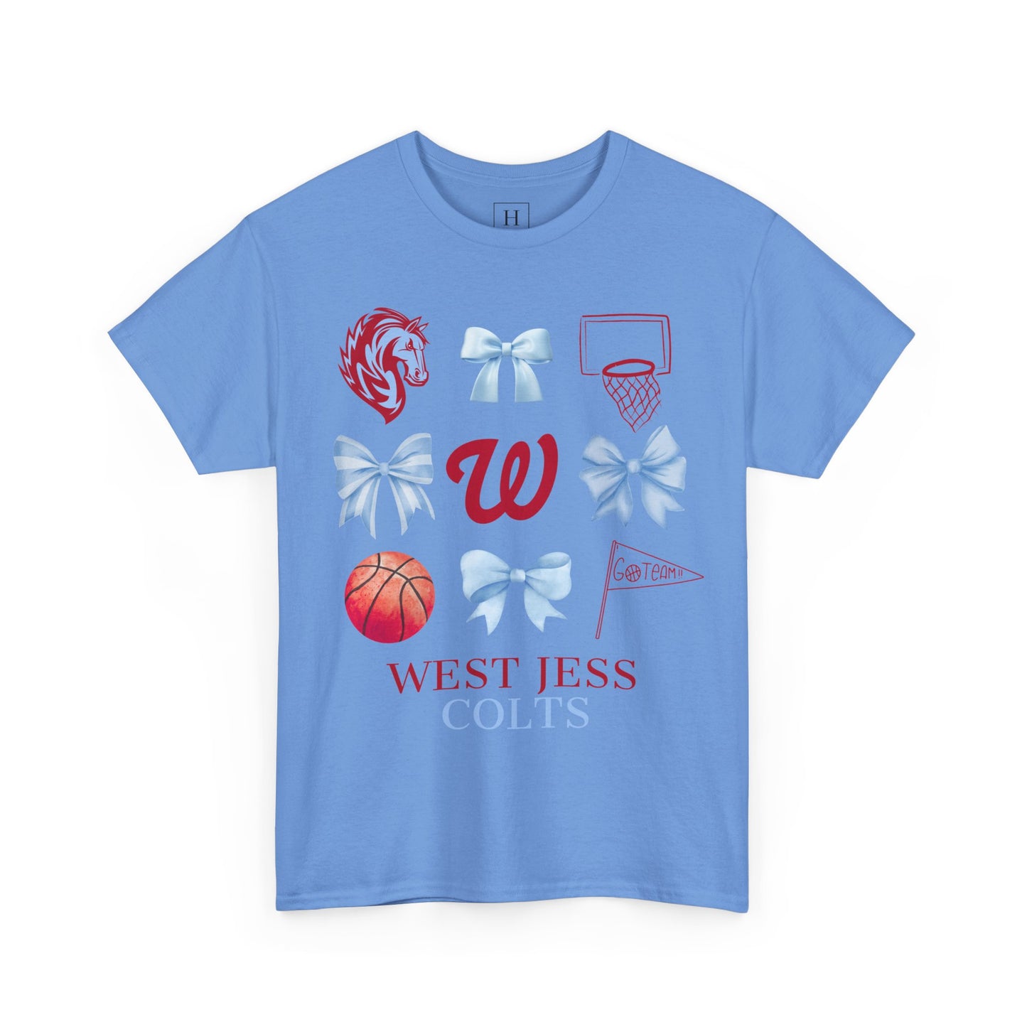 West Jessamine Colts Coquette Basketball Bows - Unisex Tee