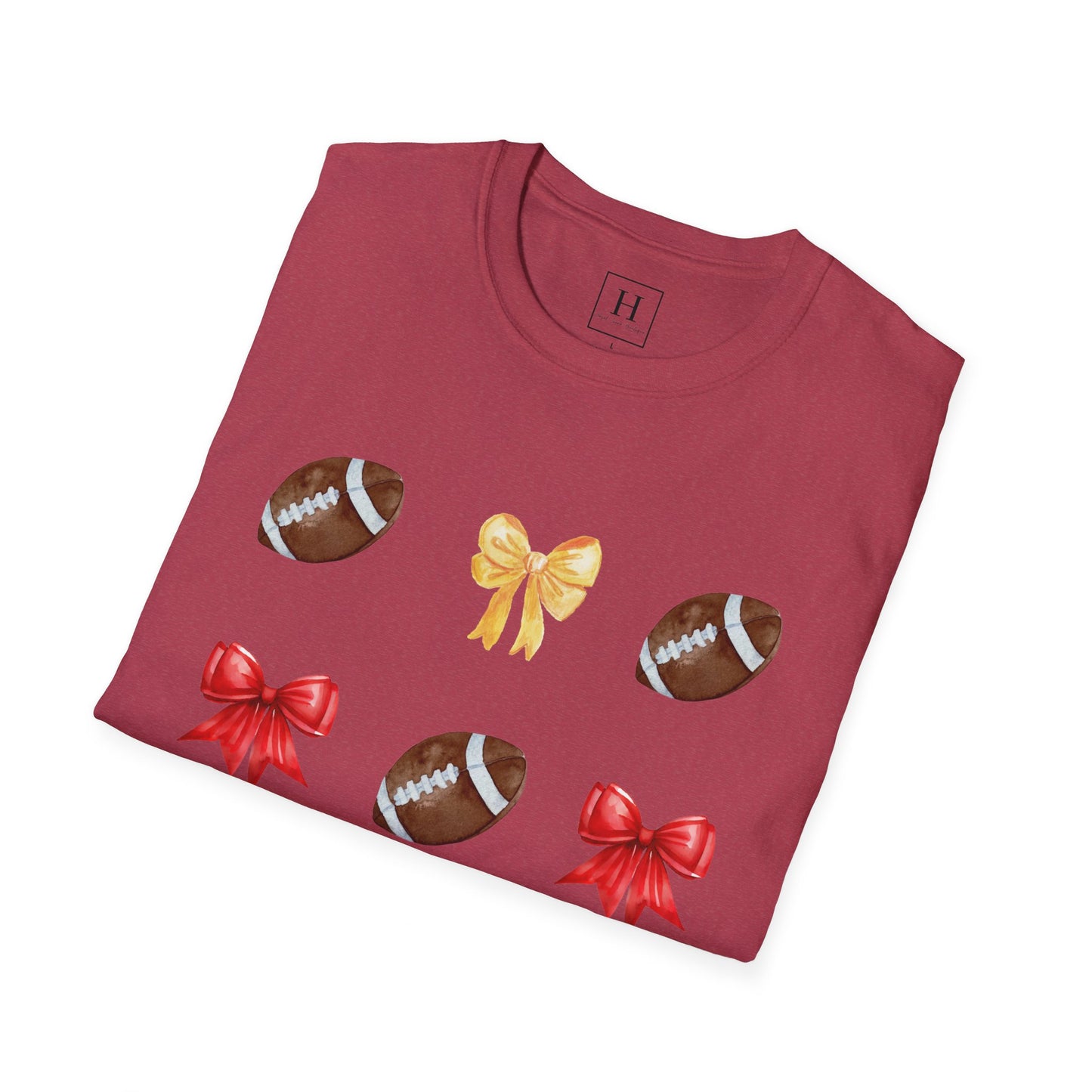 Bows & Football T-Shirt (Front Only)