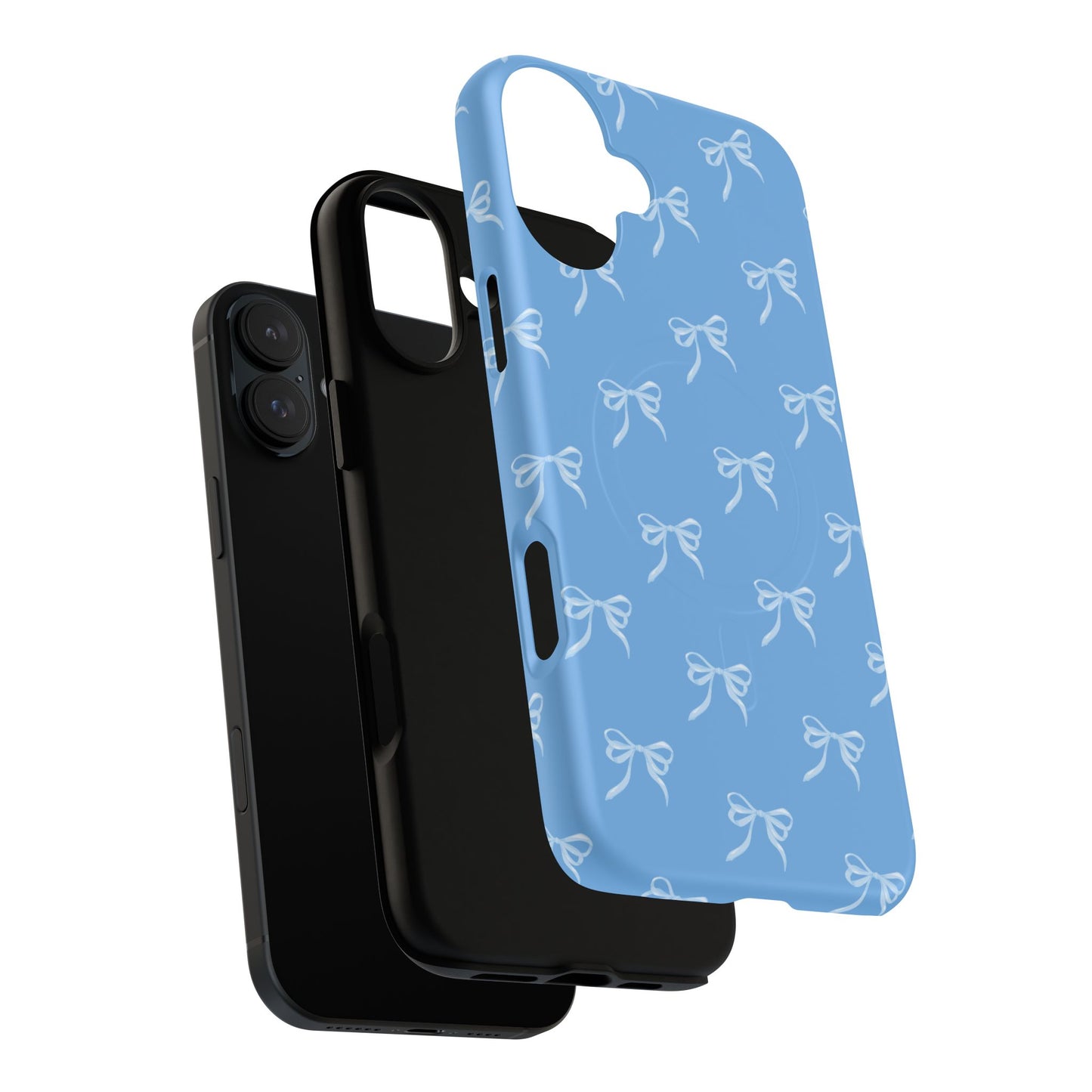 Blue Bow Coquette Design Tough Phone Case, Cute Phone Cover, Durable iPhone Case, Stylish Gift for Her