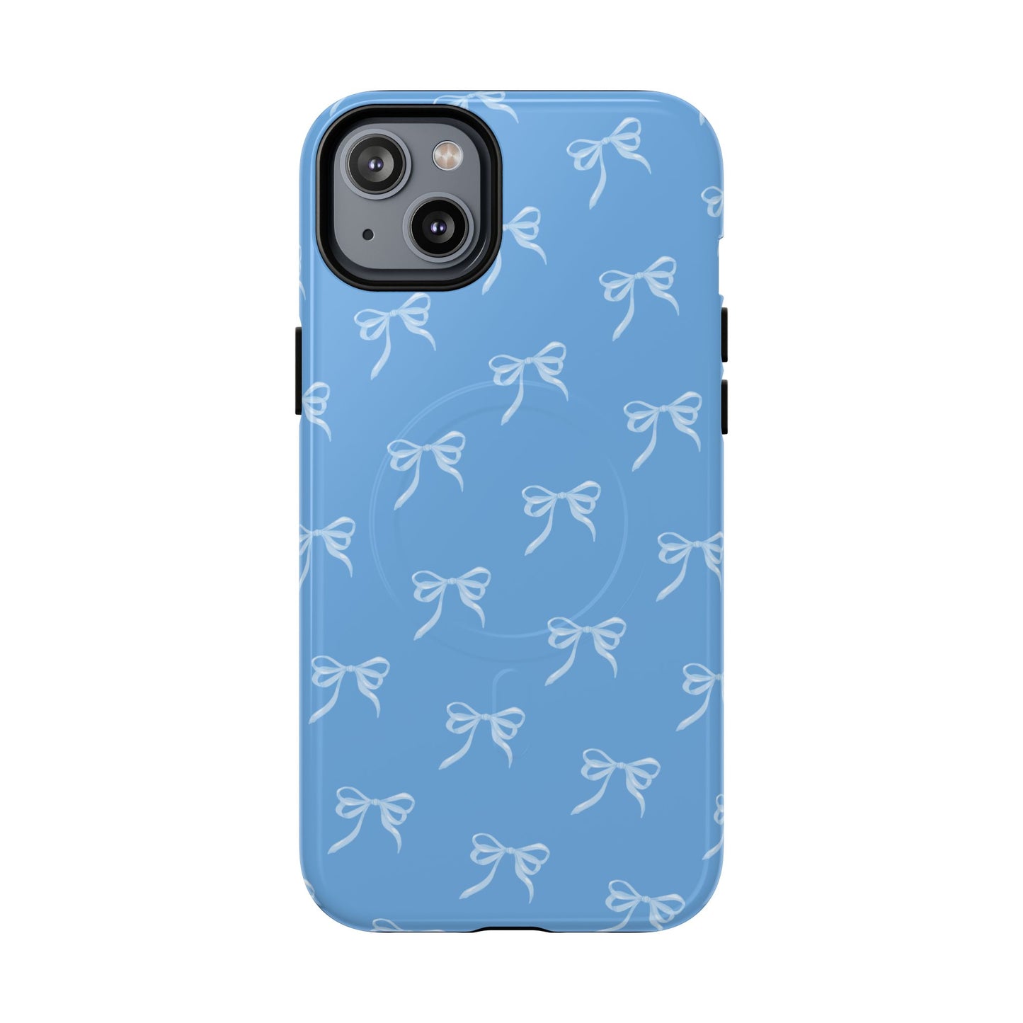 Blue Bow Coquette Design Tough Phone Case, Cute Phone Cover, Durable iPhone Case, Stylish Gift for Her