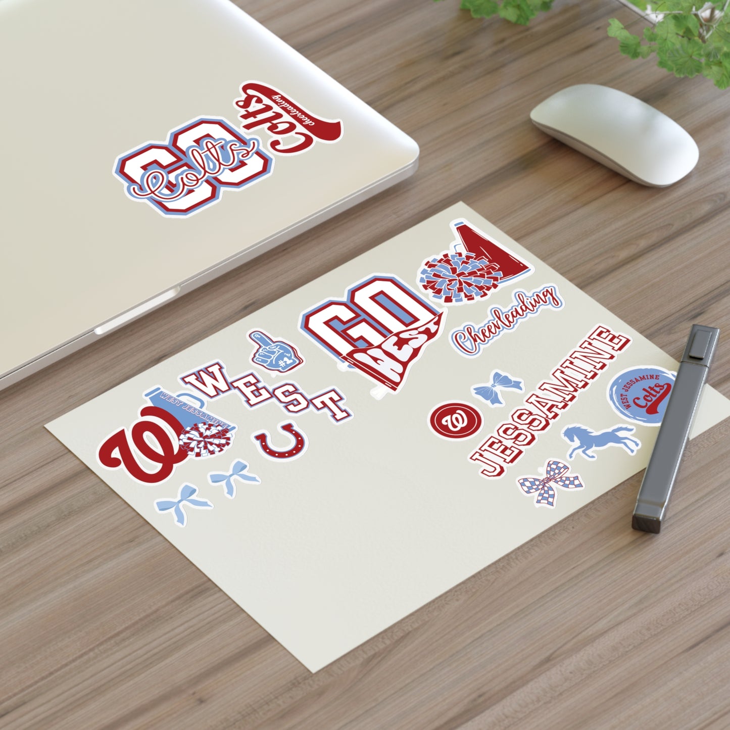 West Jessamine Colts -- CHEER STICKERS - (17 total/different sizes)