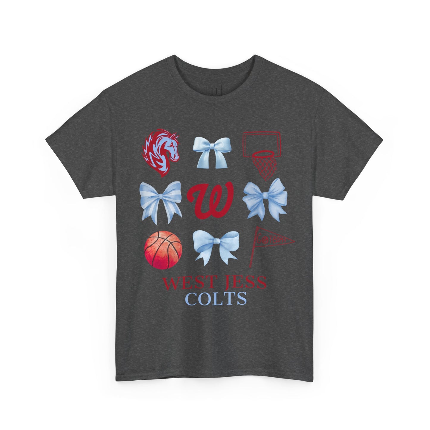 West Jessamine Colts Coquette Basketball Bows - Unisex Tee