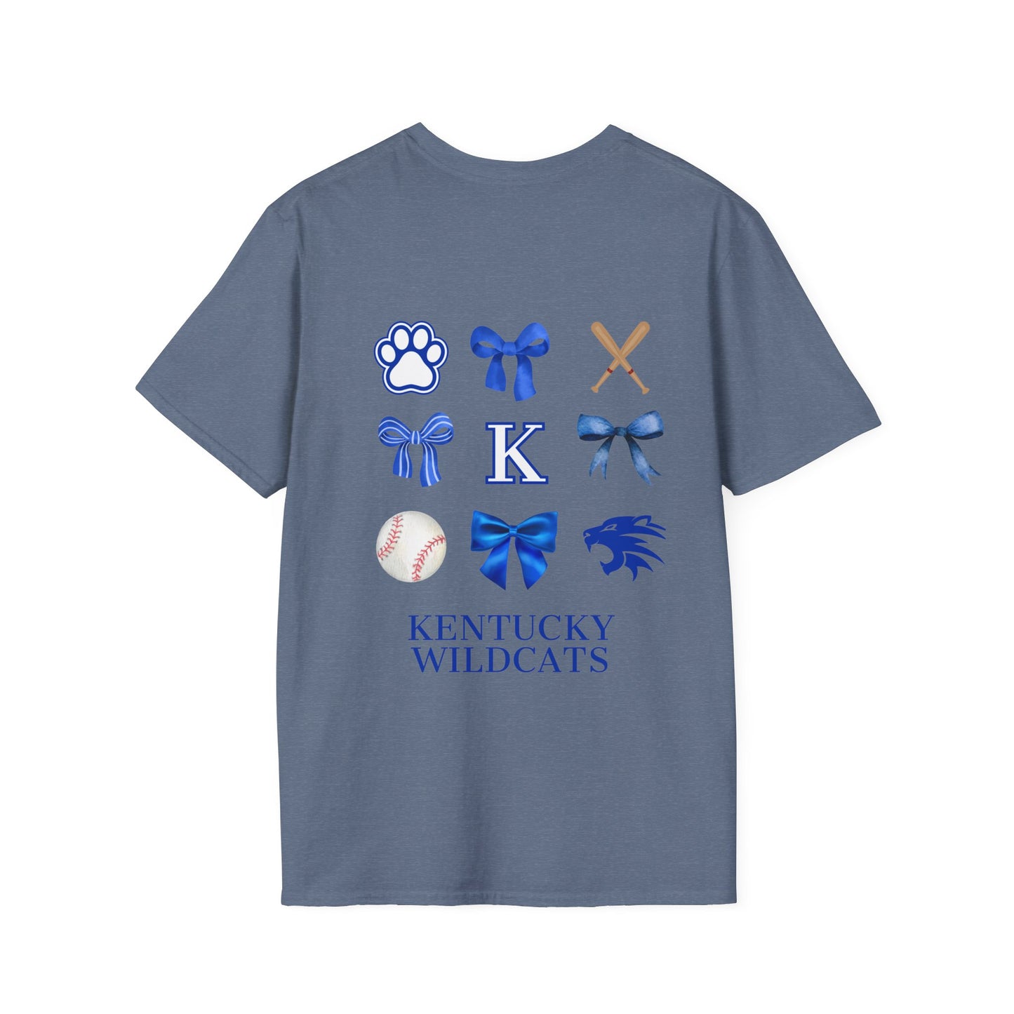 Kentucky Ribbon/Bow Baseball T-shirt (Front and Back)