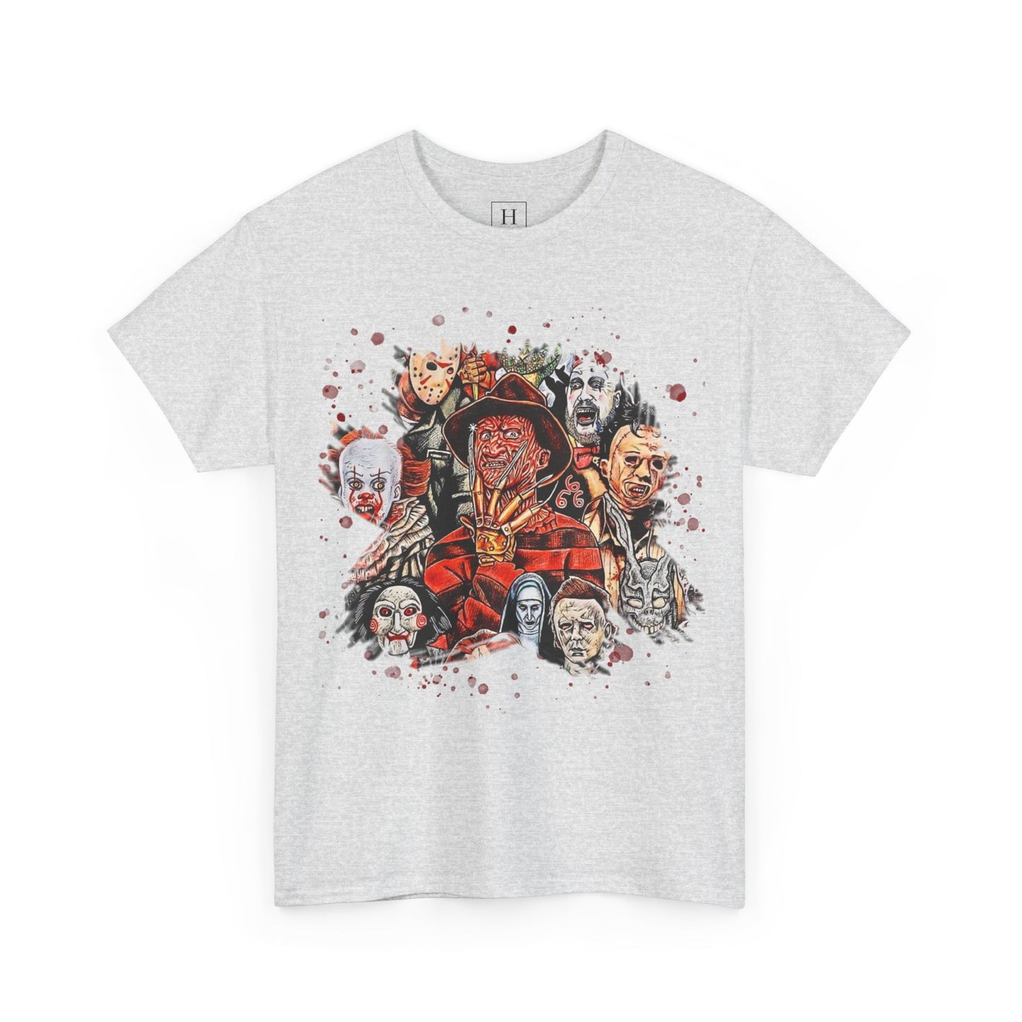 Halloween; Classic Horror Characters with Blood Splatter -- Unisex
