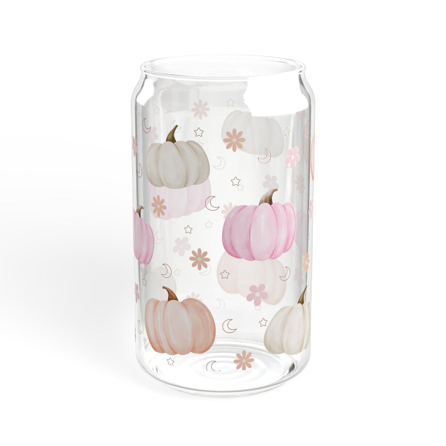 Pastel Fall Pumpkins Sipper Glass