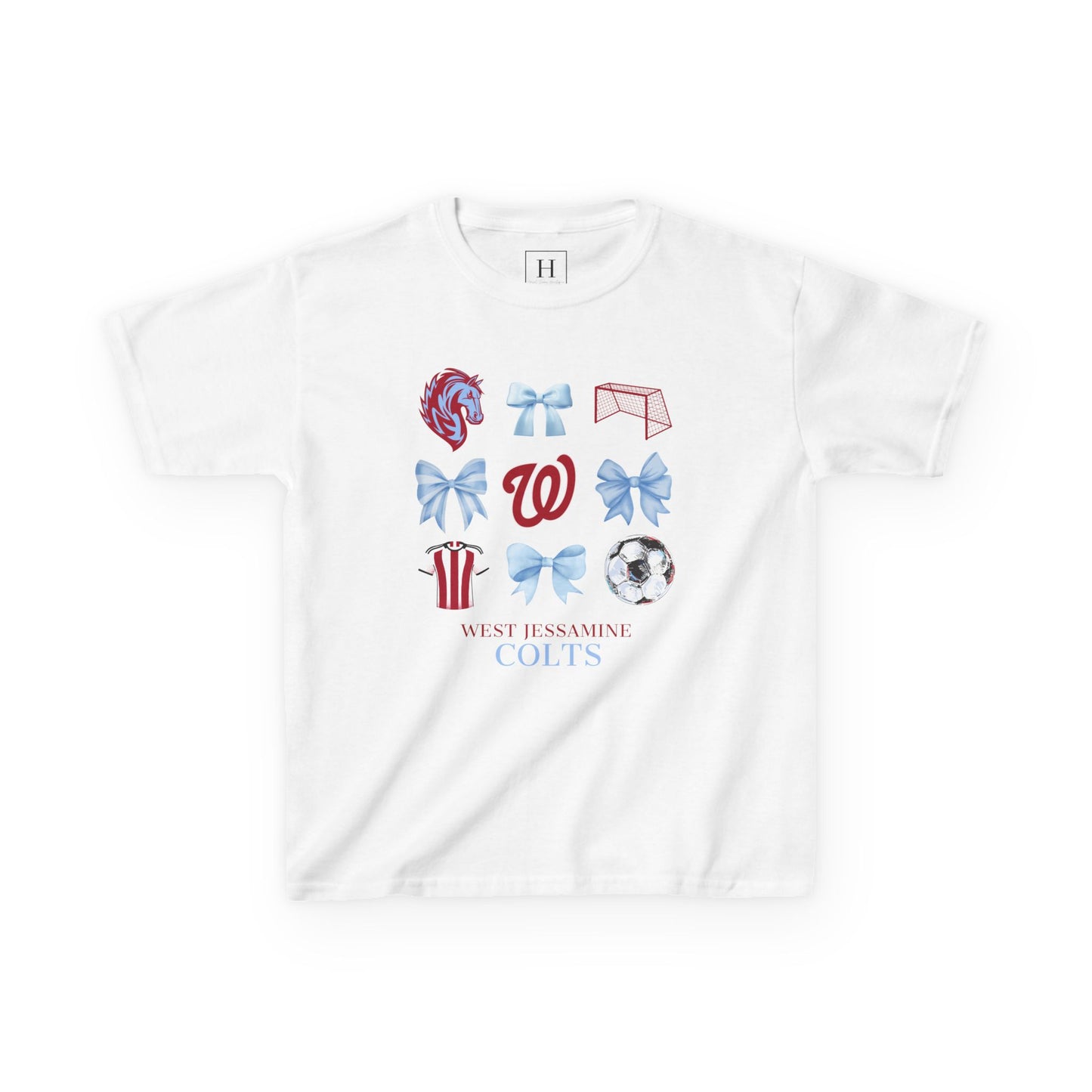 YOUTH --Soccer Coquette Bows Unisex Tee - West Jessamine