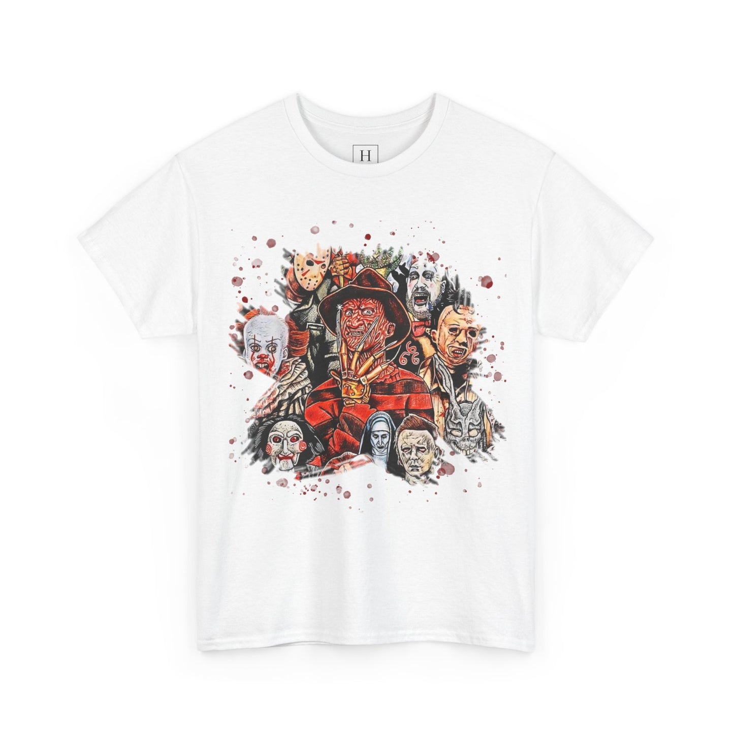 Halloween; Classic Horror Characters with Blood Splatter -- Unisex