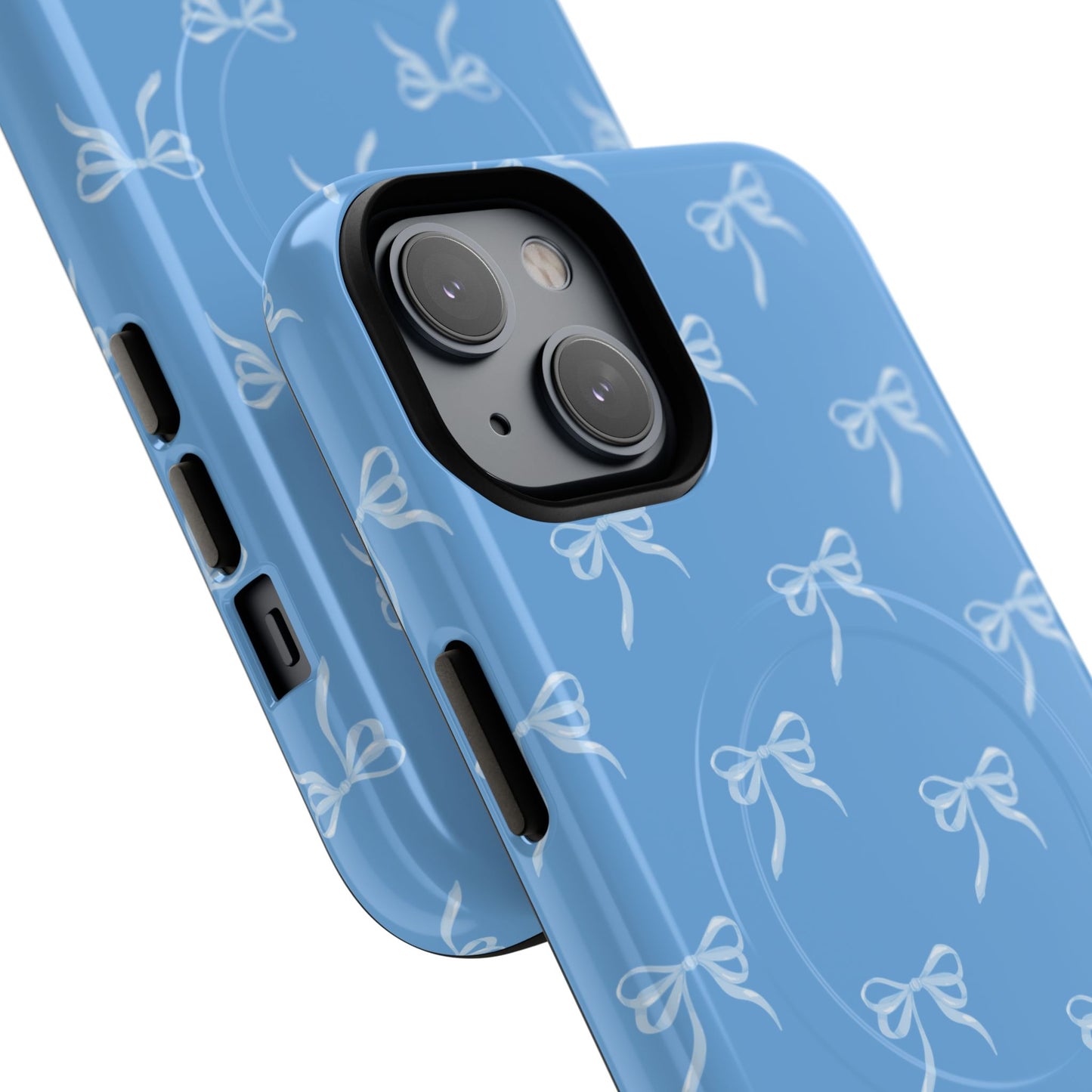 Blue Bow Coquette Design Tough Phone Case, Cute Phone Cover, Durable iPhone Case, Stylish Gift for Her