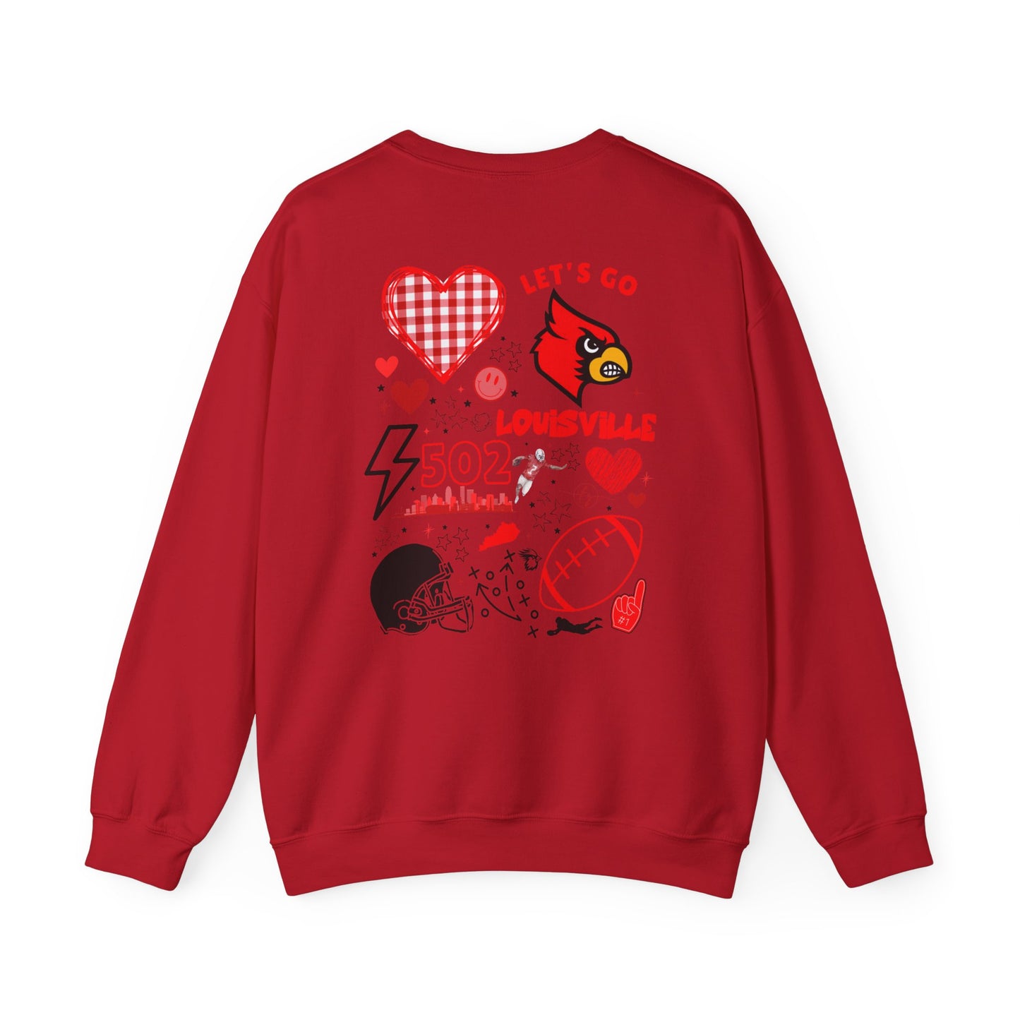 Louisville (502) Cardinals Sweatshirts (Front & Back)