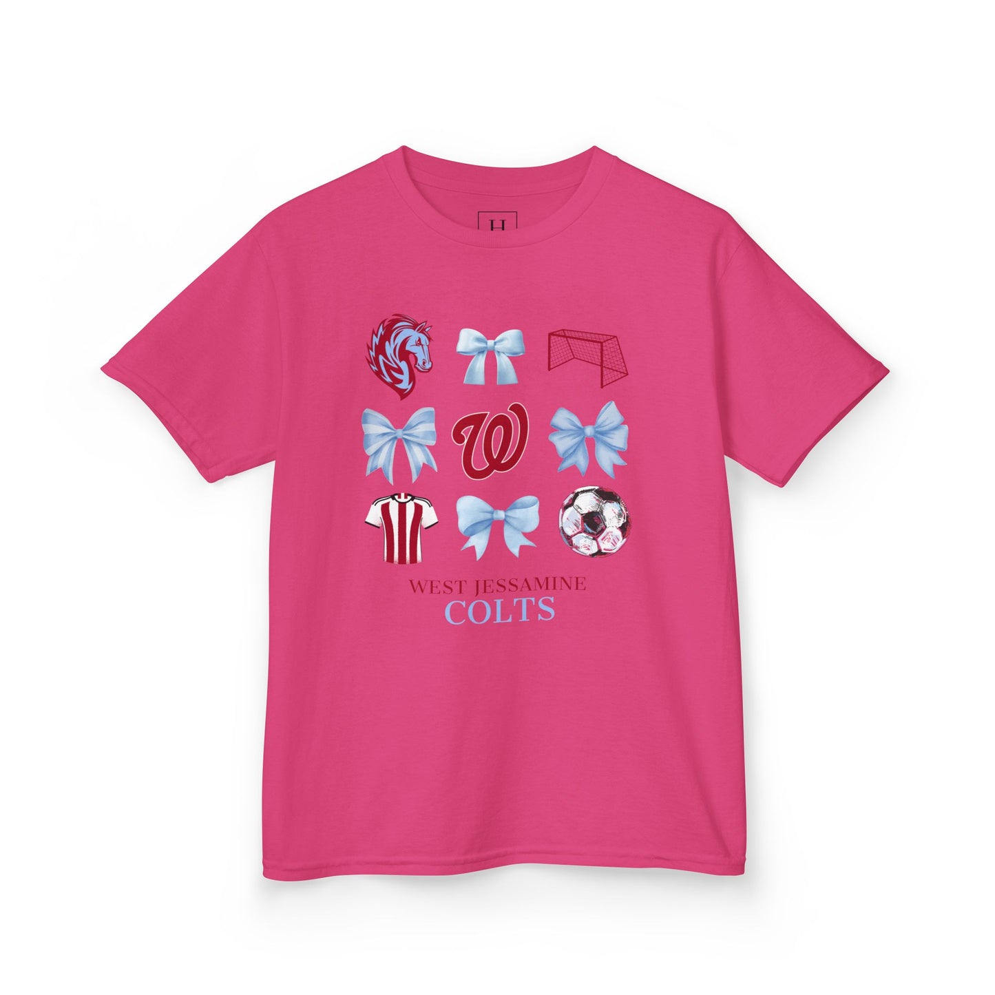 YOUTH --Soccer Coquette Bows Unisex Tee - West Jessamine